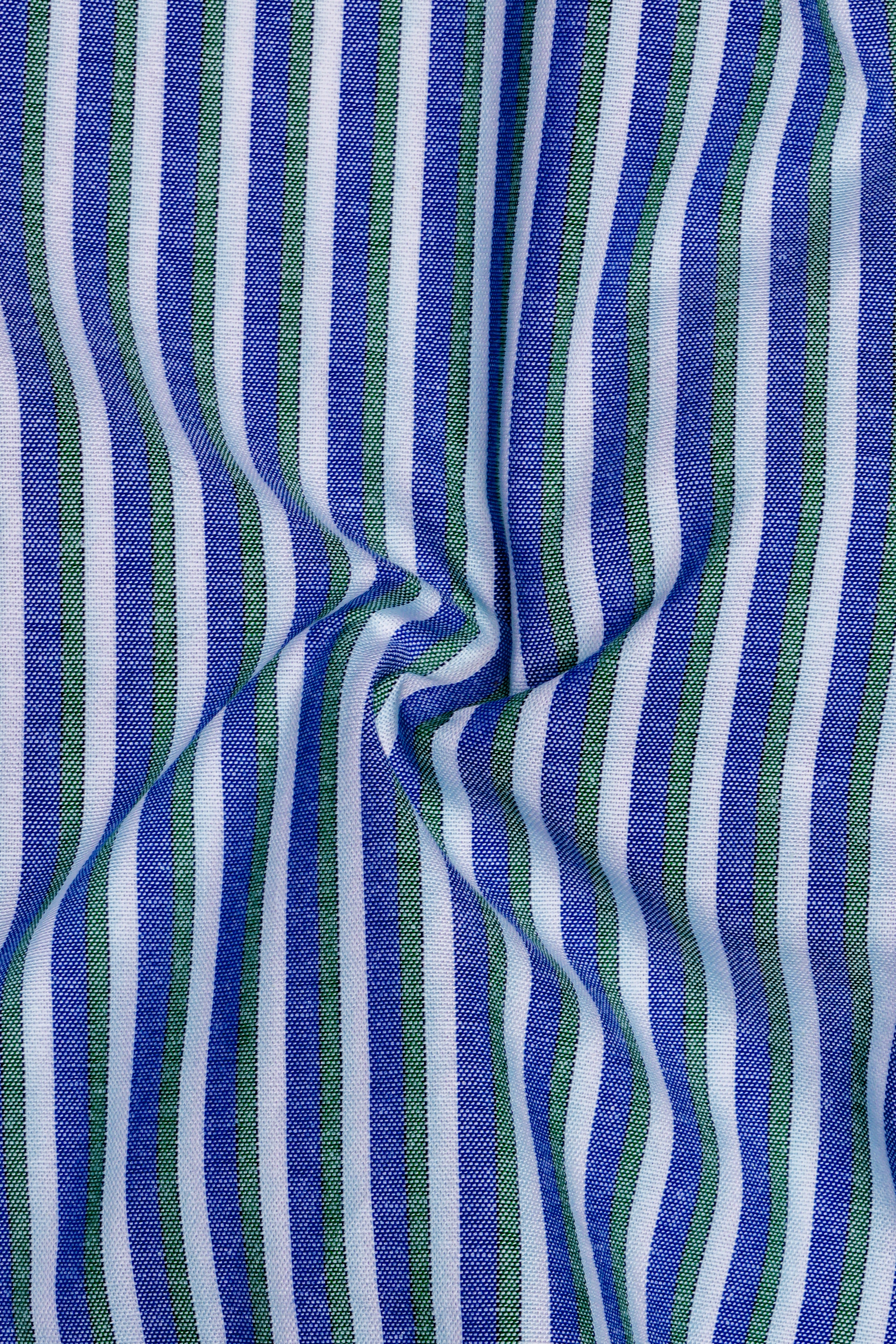 Languid Lavender with Warm Blue and Turquoise Gray Striped Oxford Cotton Boxer