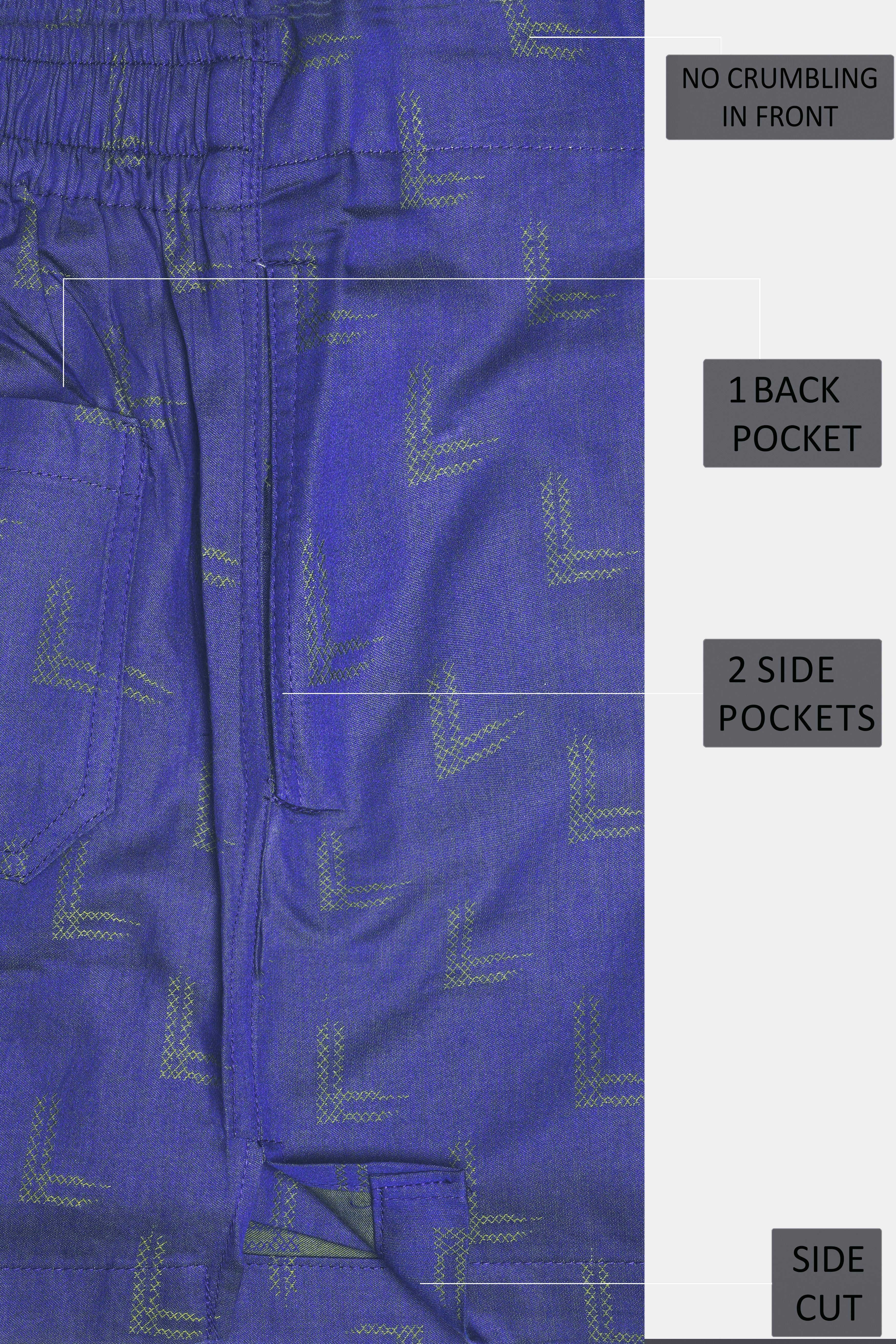 Butterfly Buah Blue and Limed ash Green Printed Jacquard Cotton Boxer