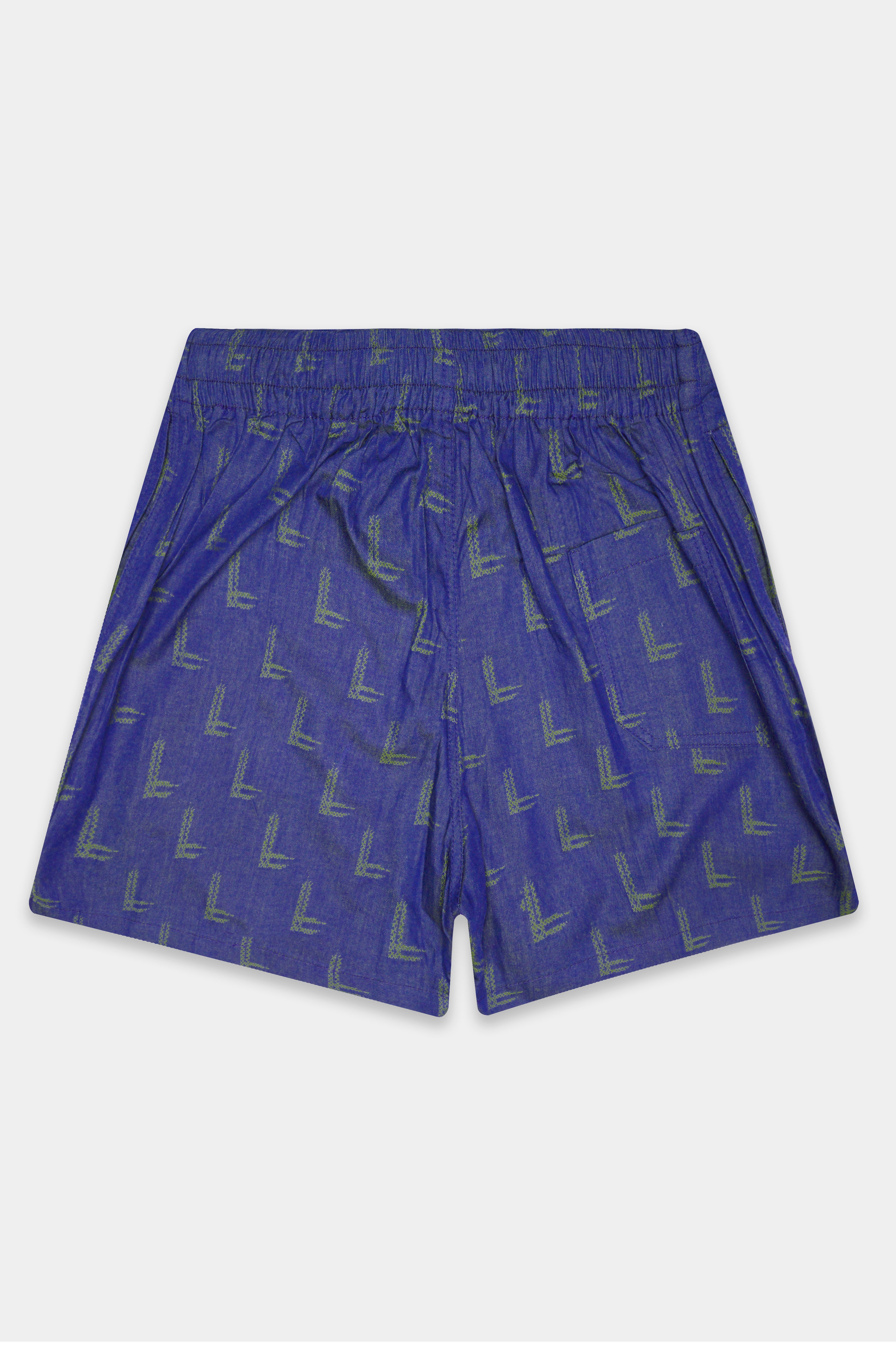 Butterfly Buah Blue and Limed ash Green Printed Jacquard Cotton Boxer