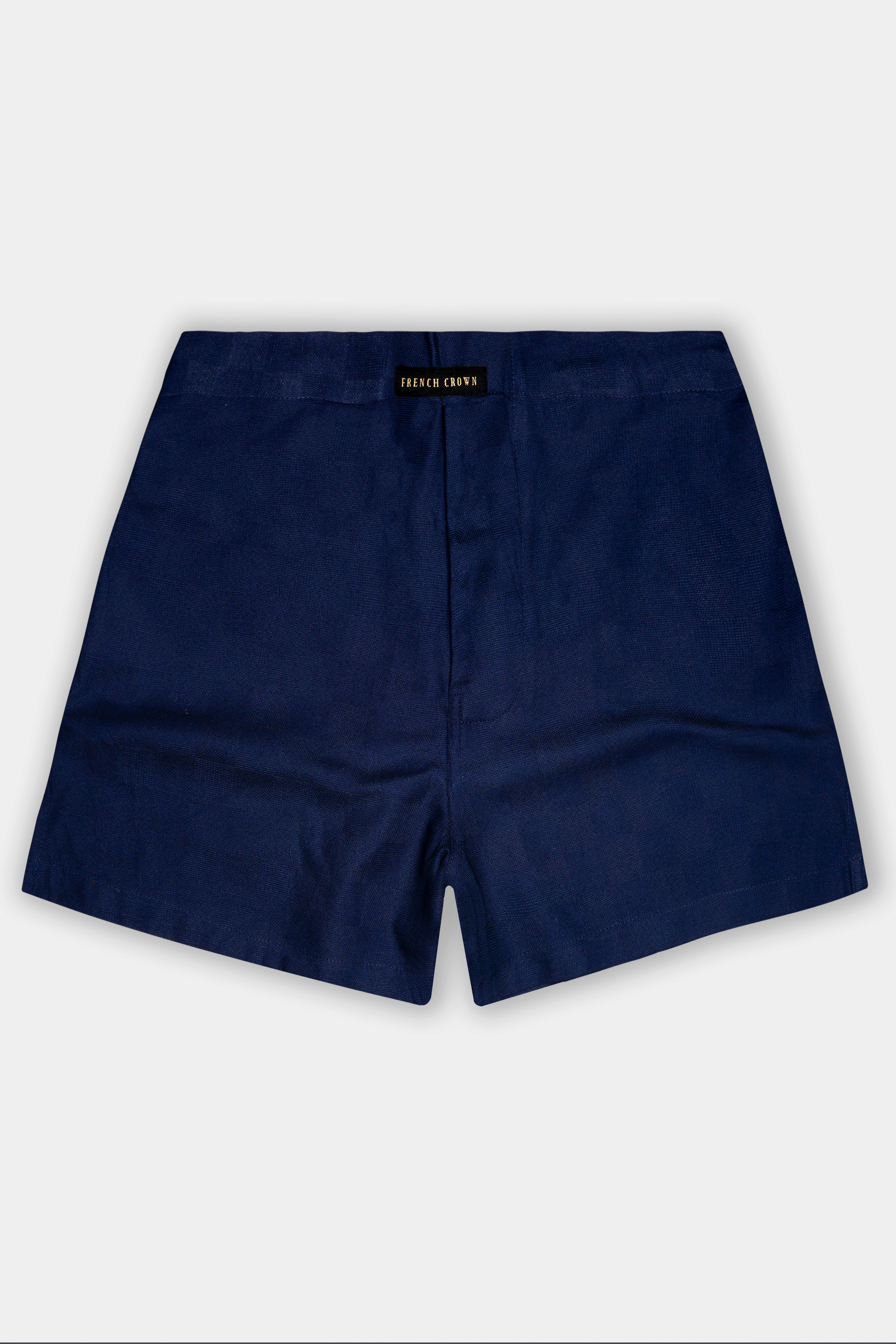 Deep Cove Blue Dobby Textured Premium Cotton Boxer
