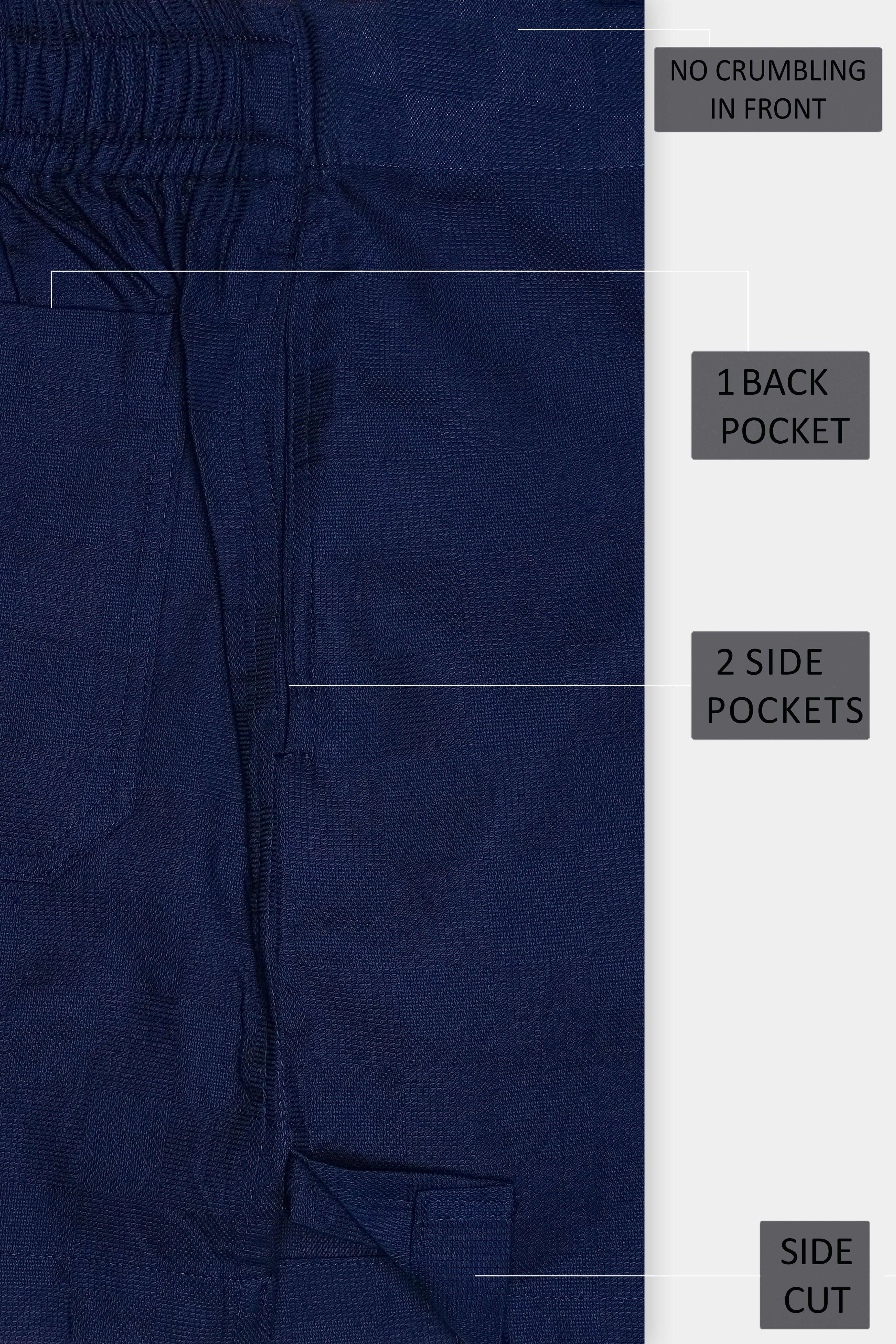 Deep Cove Blue Dobby Textured Premium Cotton Boxer