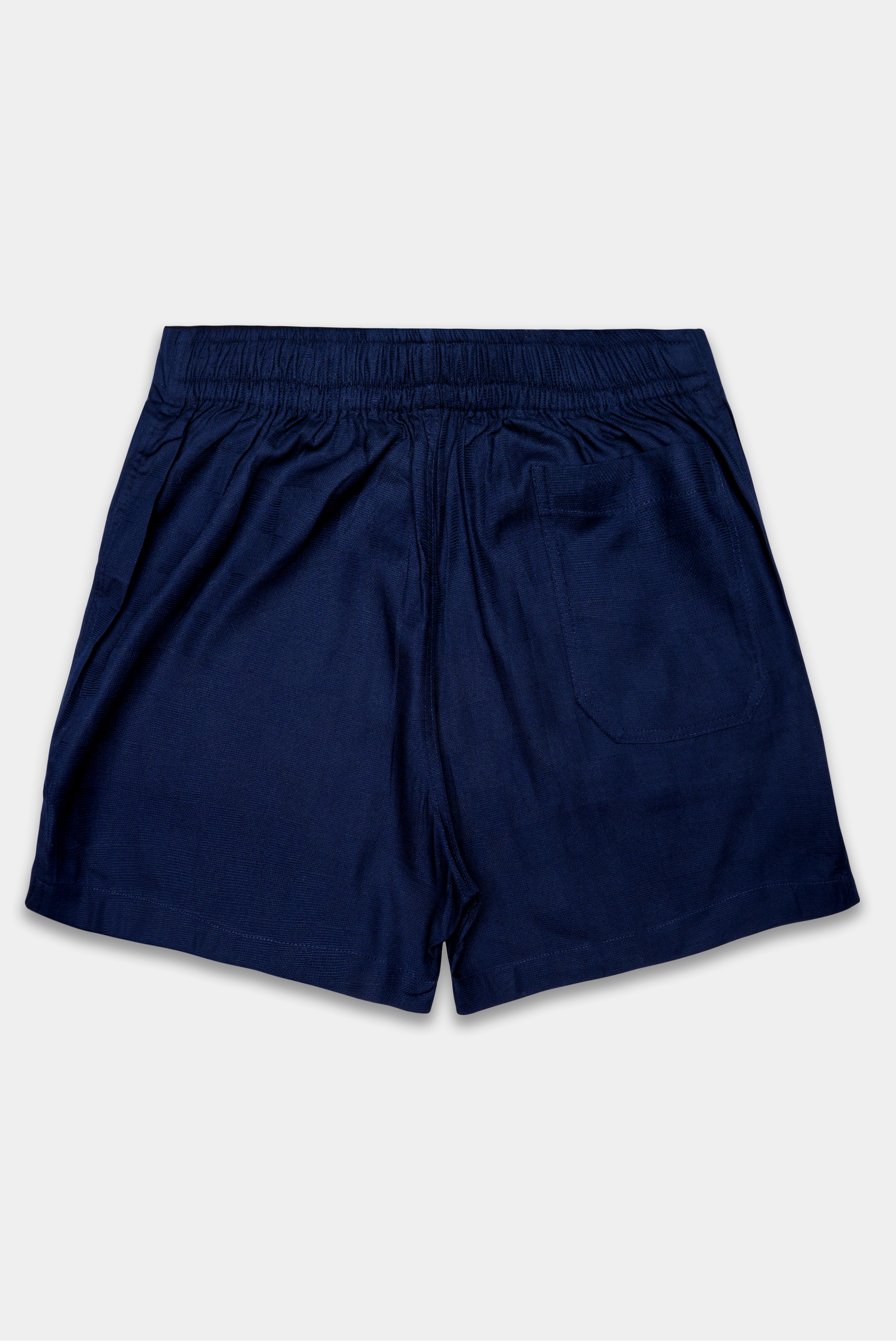 Deep Cove Blue Dobby Textured Premium Cotton Boxer