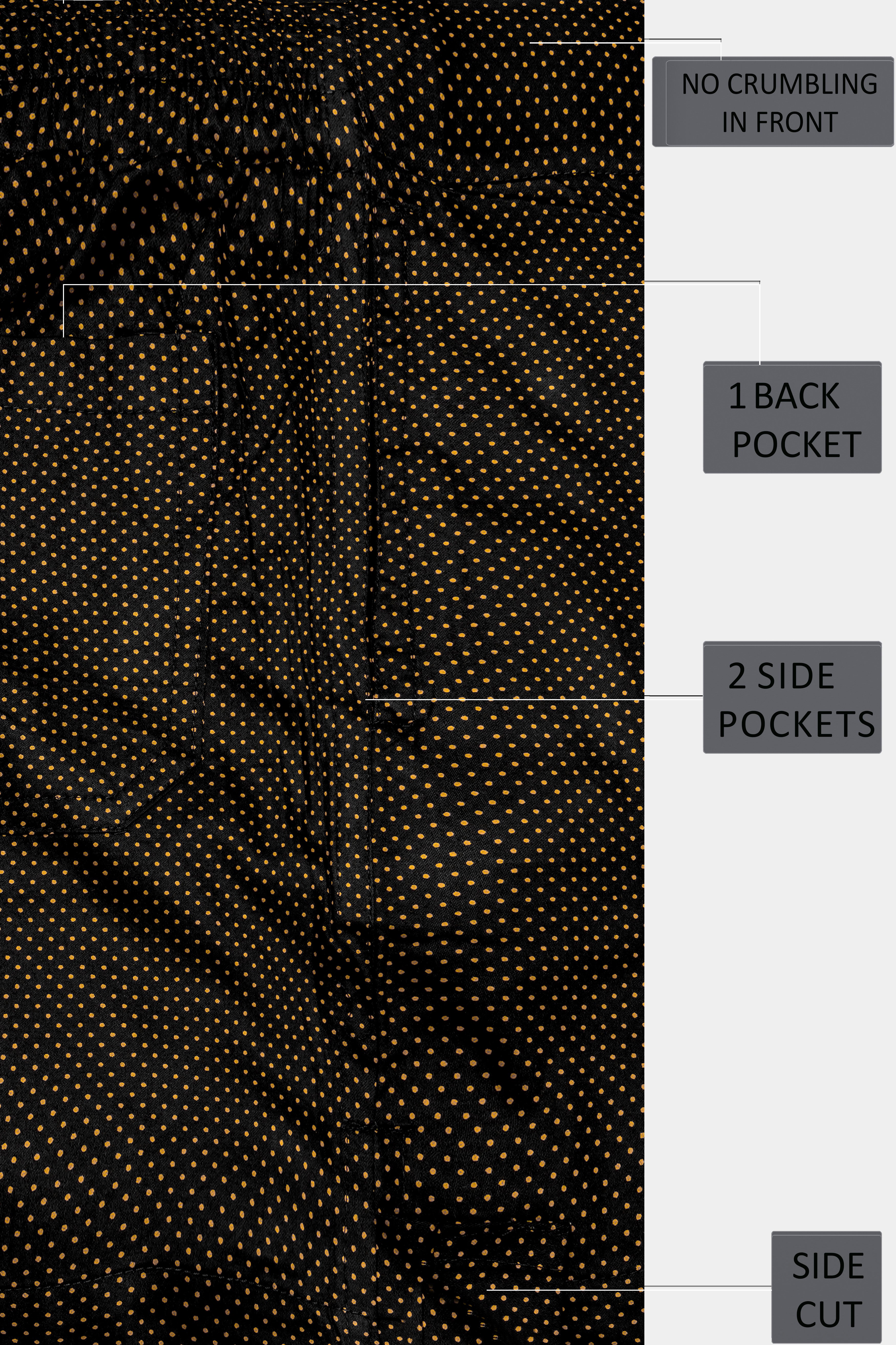 Jade Black with Brownish Orange Dotted Textured Premium Cotton Boxer
