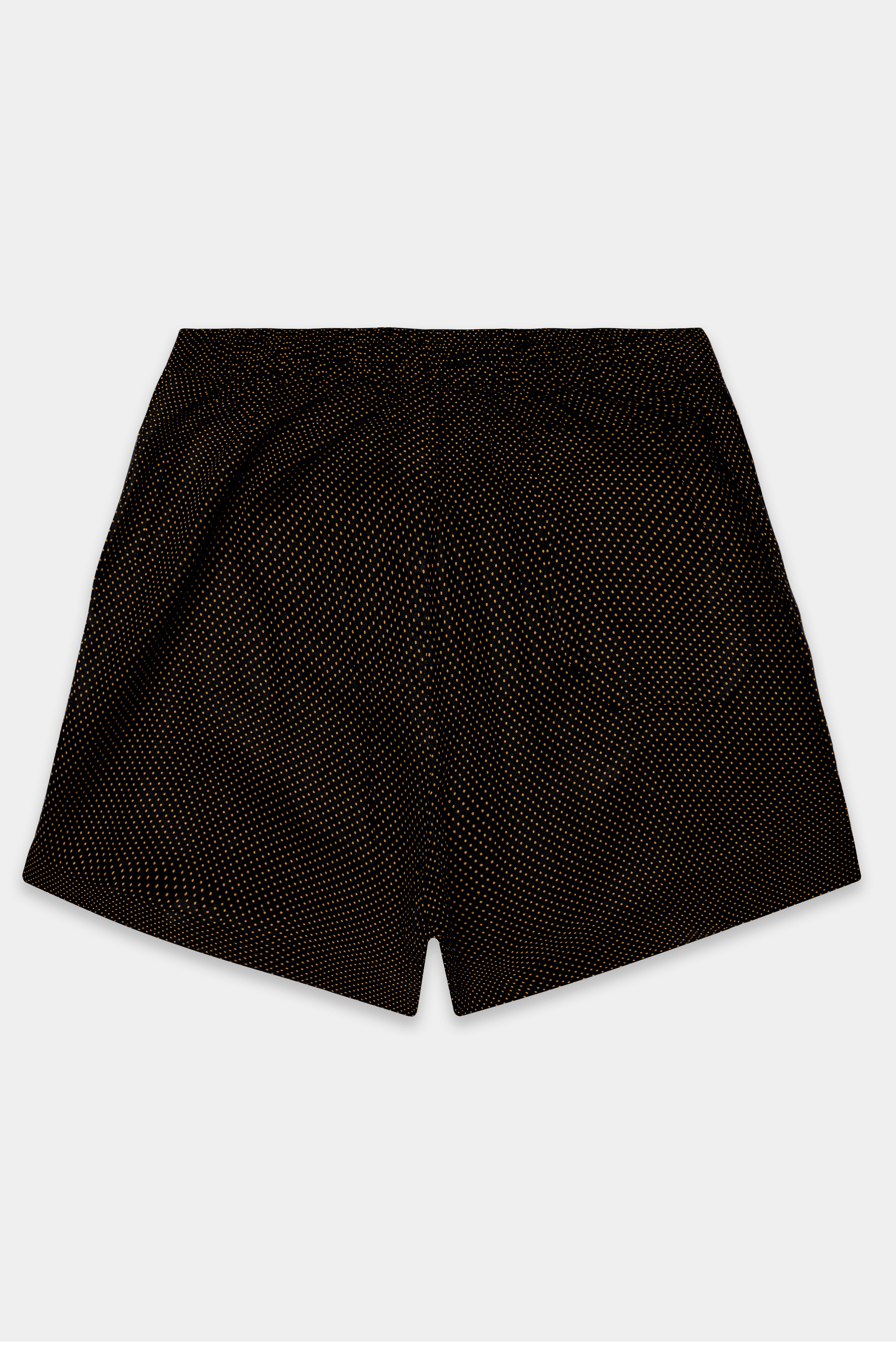 Jade Black with Brownish Orange Dotted Textured Premium Cotton Boxer