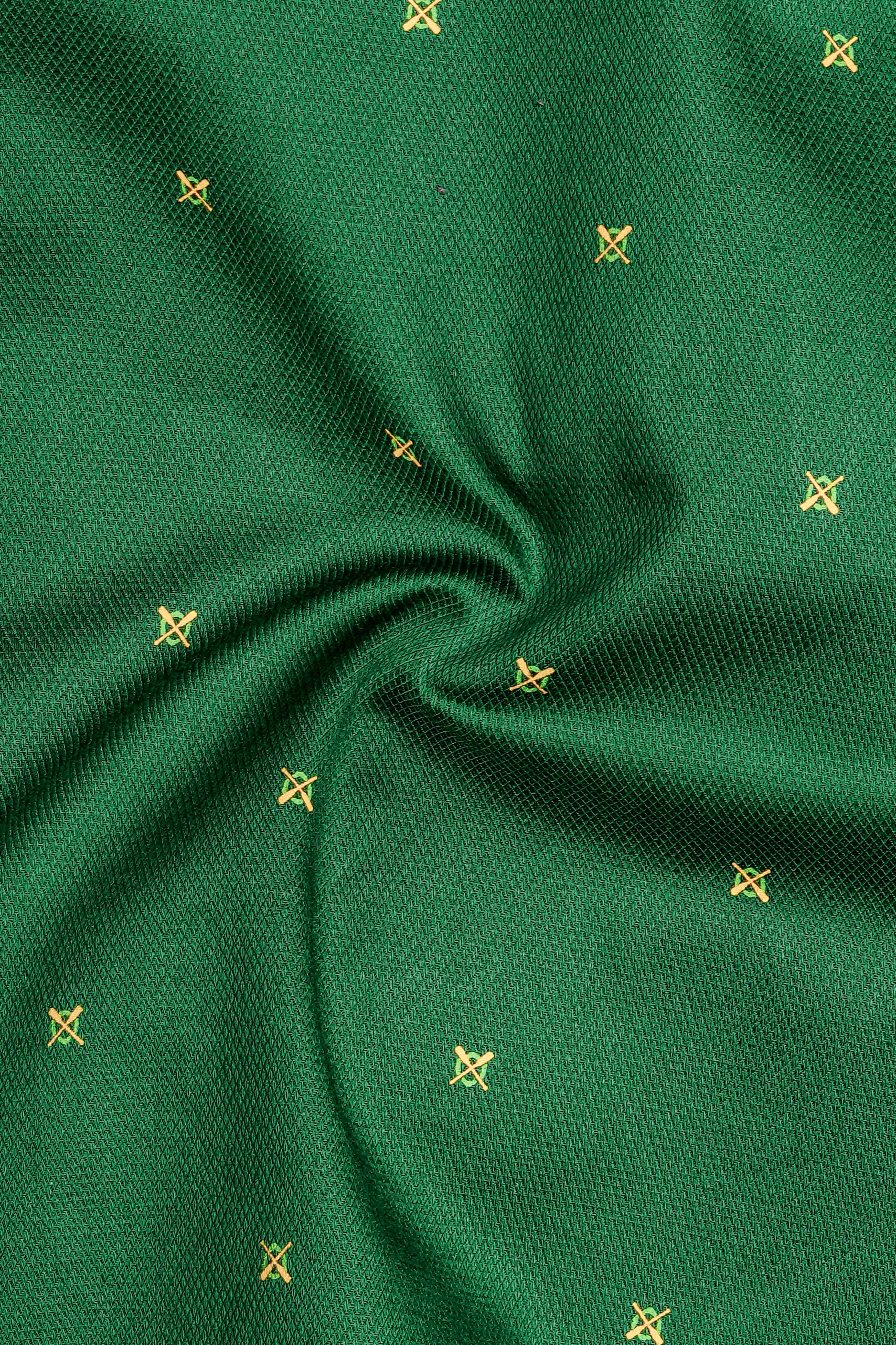 Medium Forest Green with Yellow Cross Printed Dobby Premium Cotton Boxer