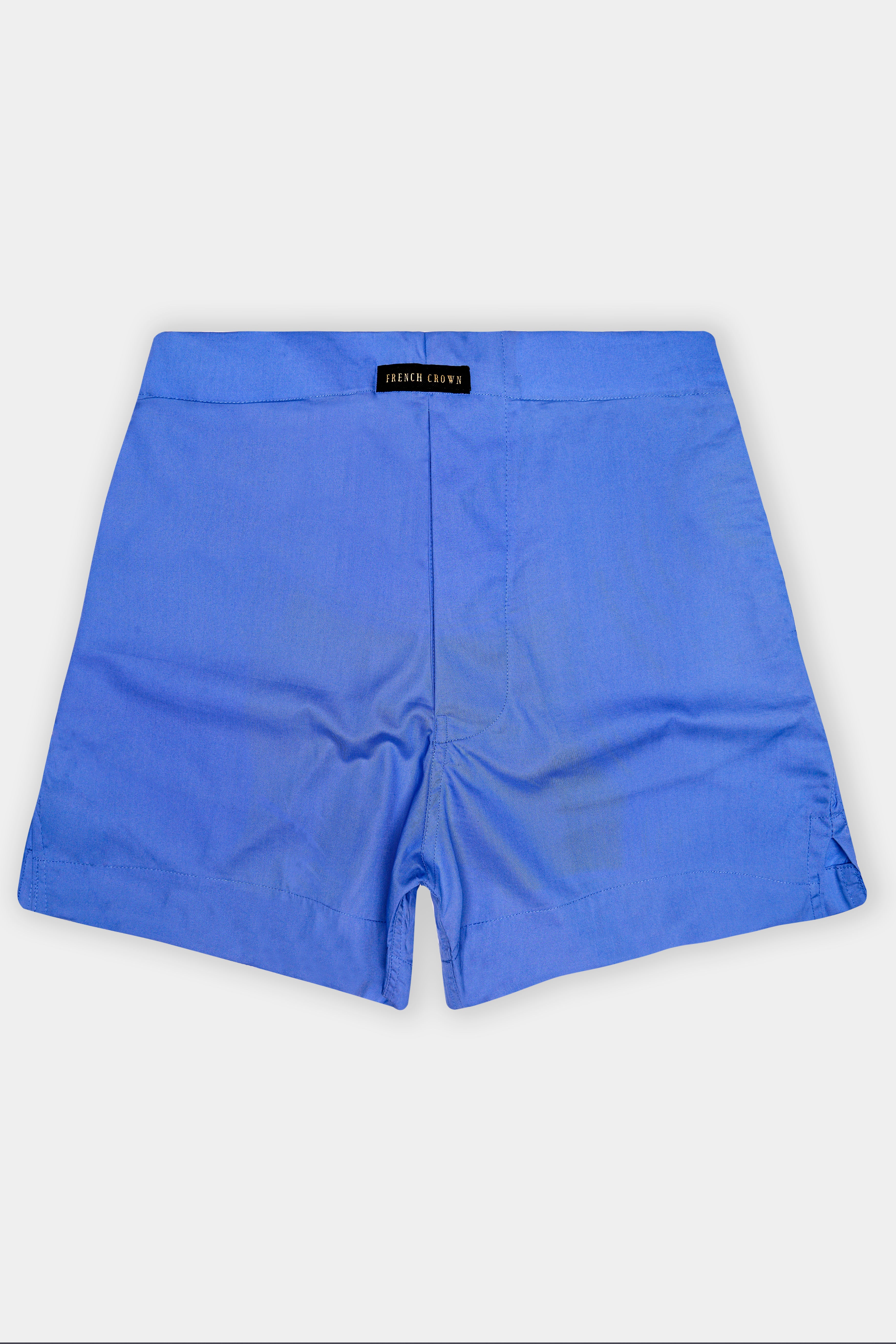 Silk Blue Plain Solid Poplin Premium Cotton Boxer