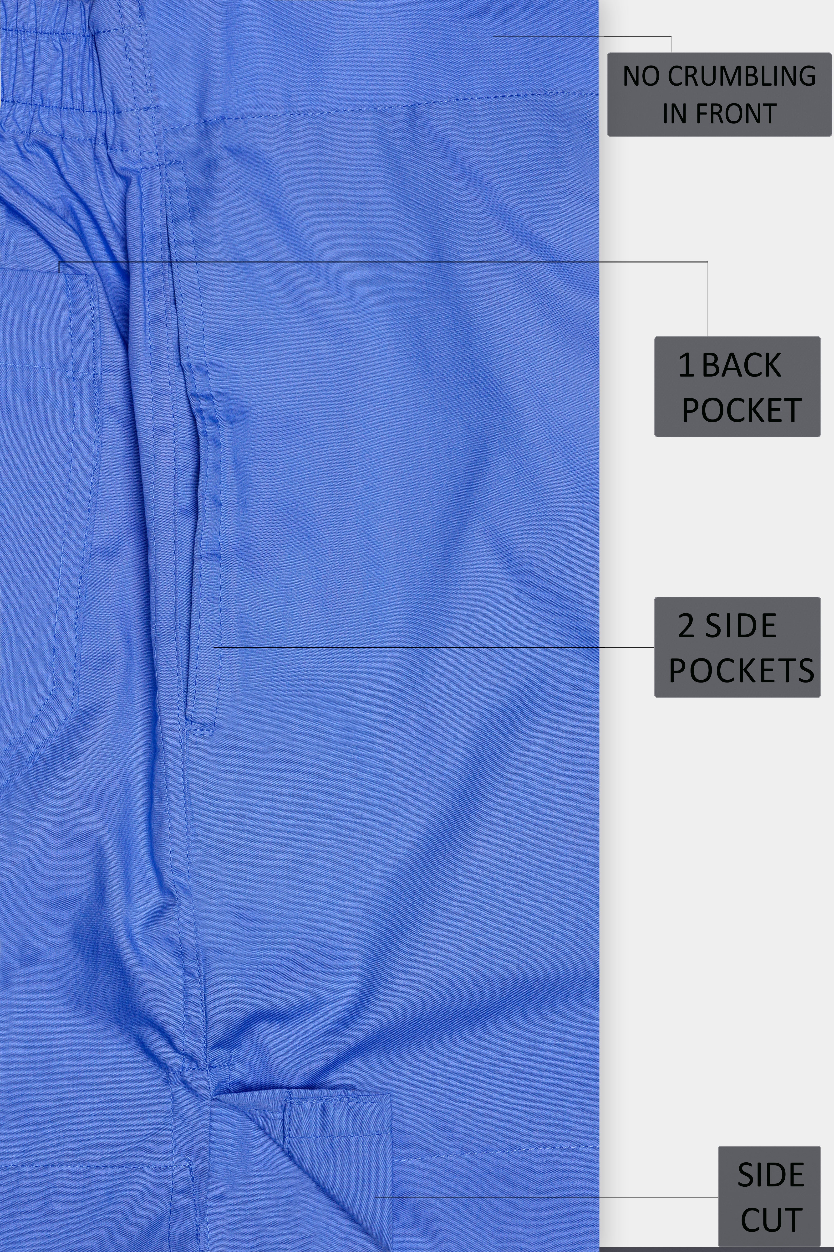 Silk Blue Plain Solid Poplin Premium Cotton Boxer