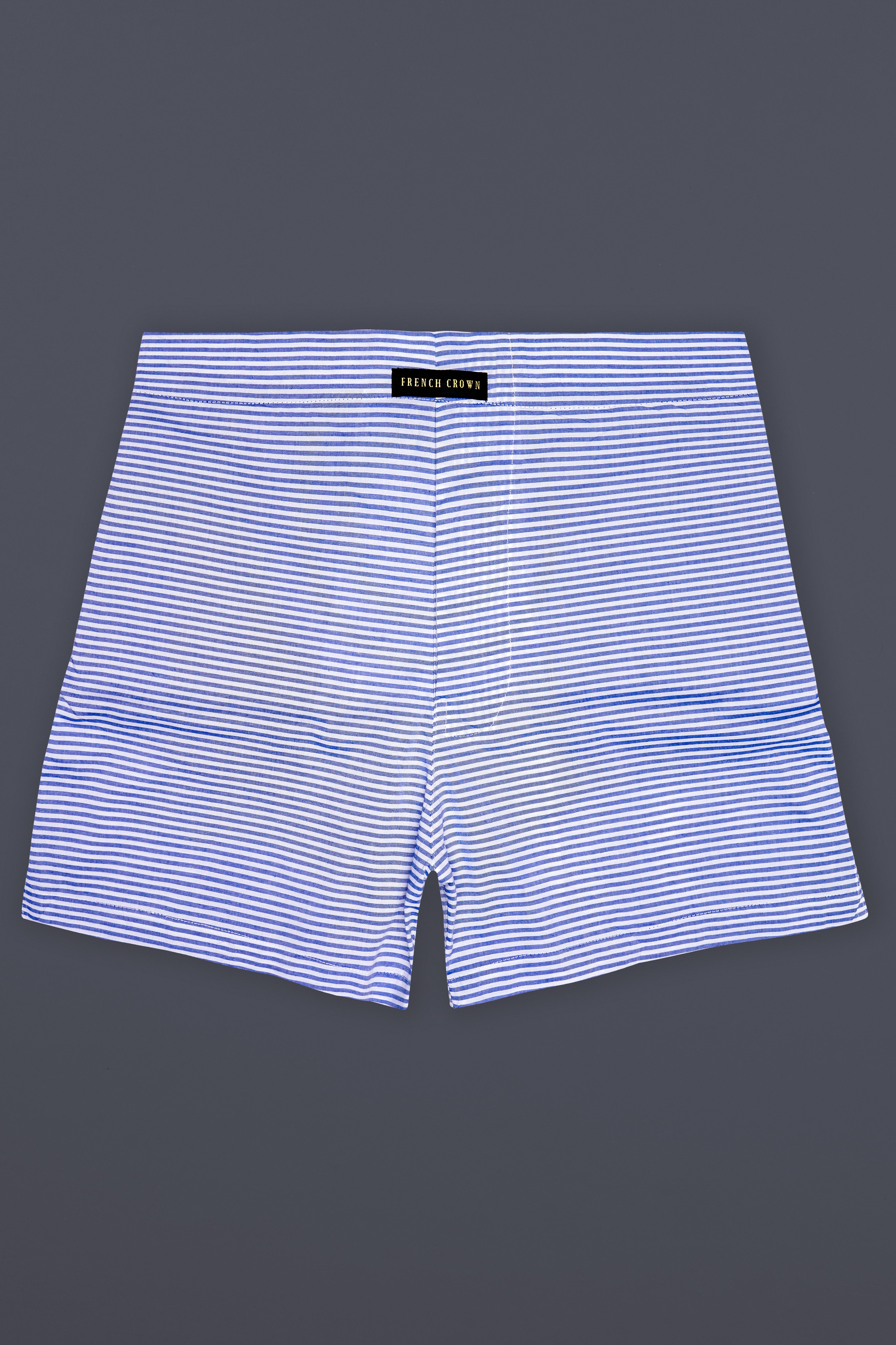 Minsk Blue And Bright White horizontal Stripes Super Soft Premium Cotton Boxer