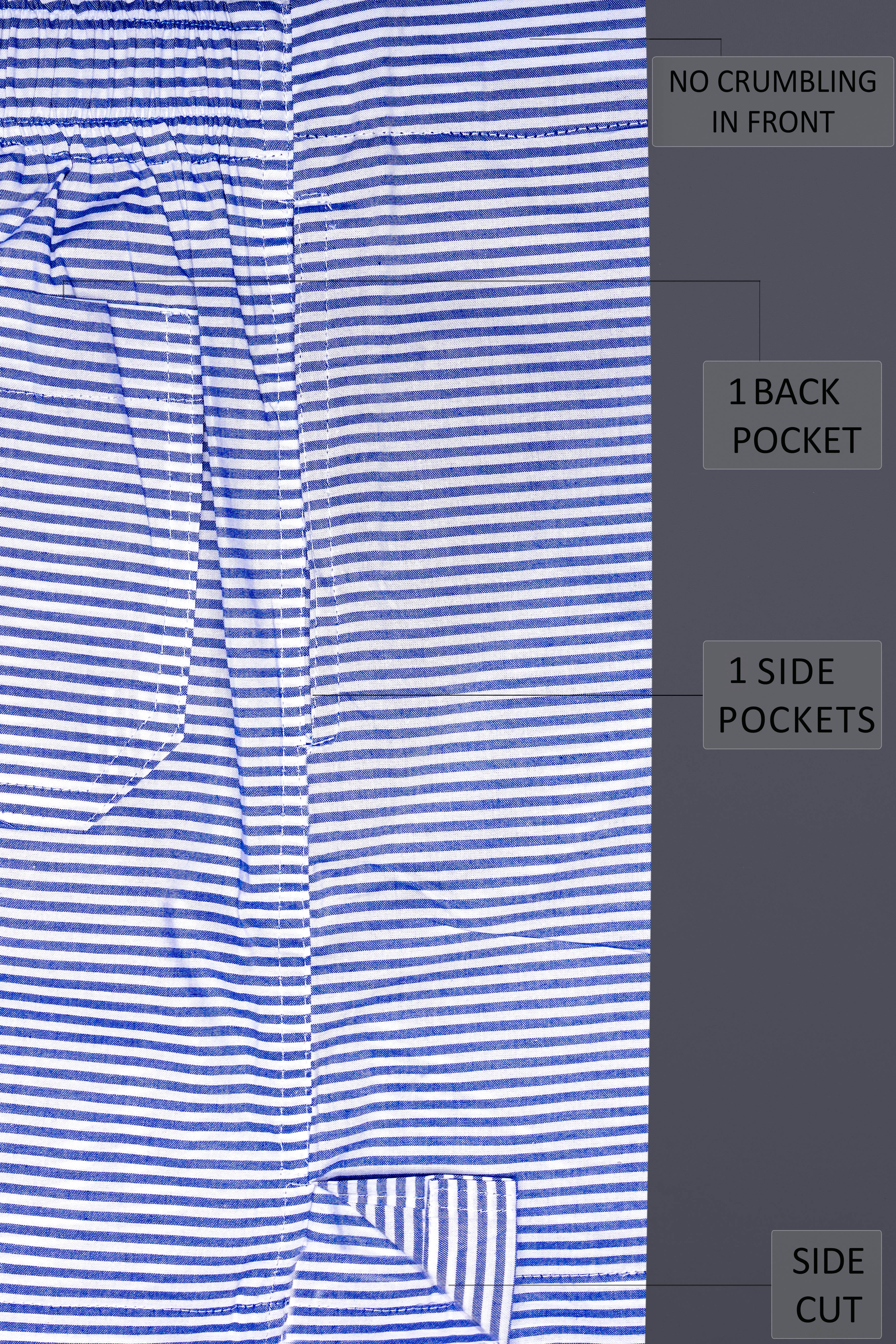 Minsk Blue And Bright White horizontal Stripes Super Soft Premium Cotton Boxer