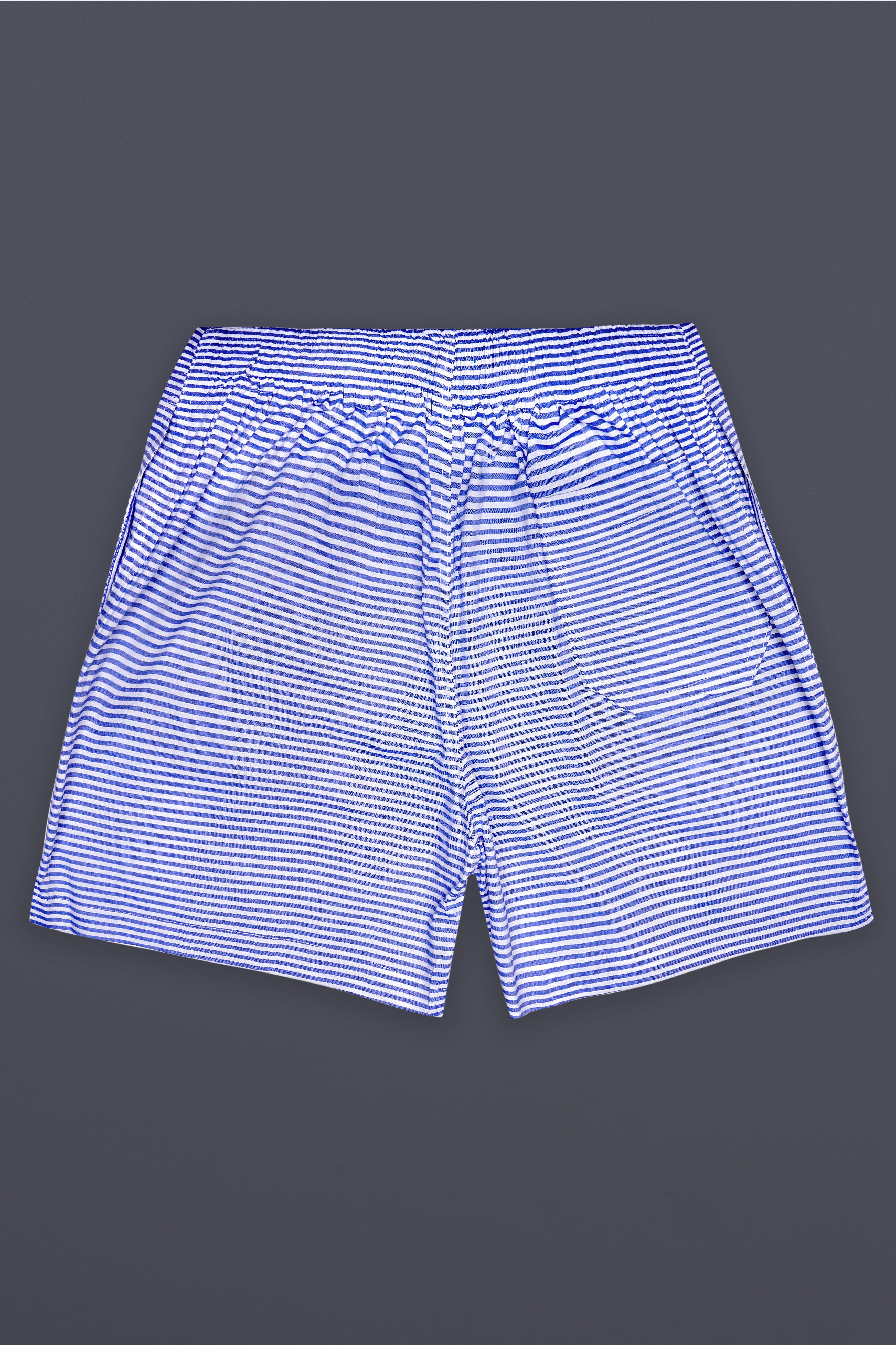Minsk Blue And Bright White horizontal Stripes Super Soft Premium Cotton Boxer