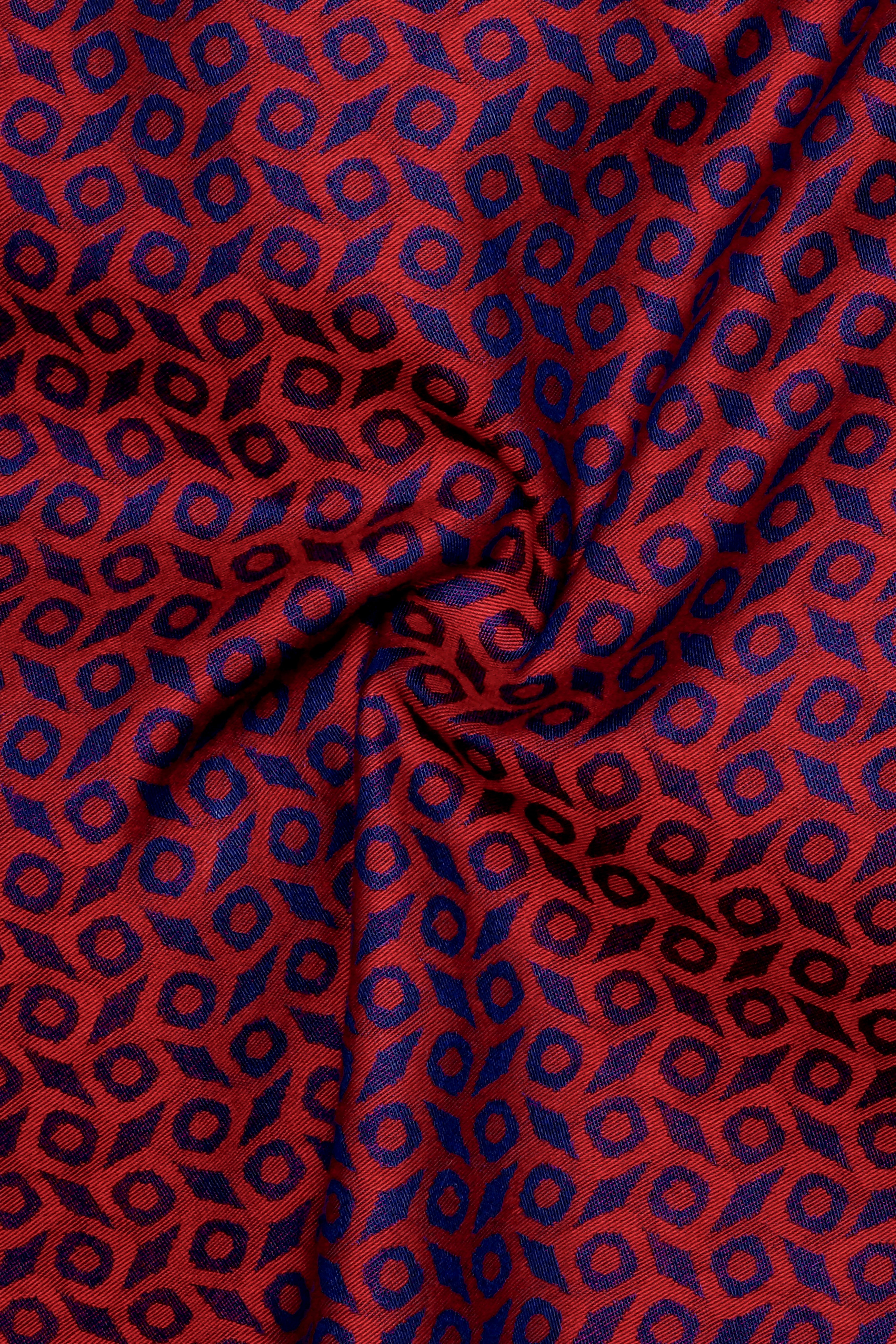 Merlot Red Printed Jacquard Premium Cotton Boxer