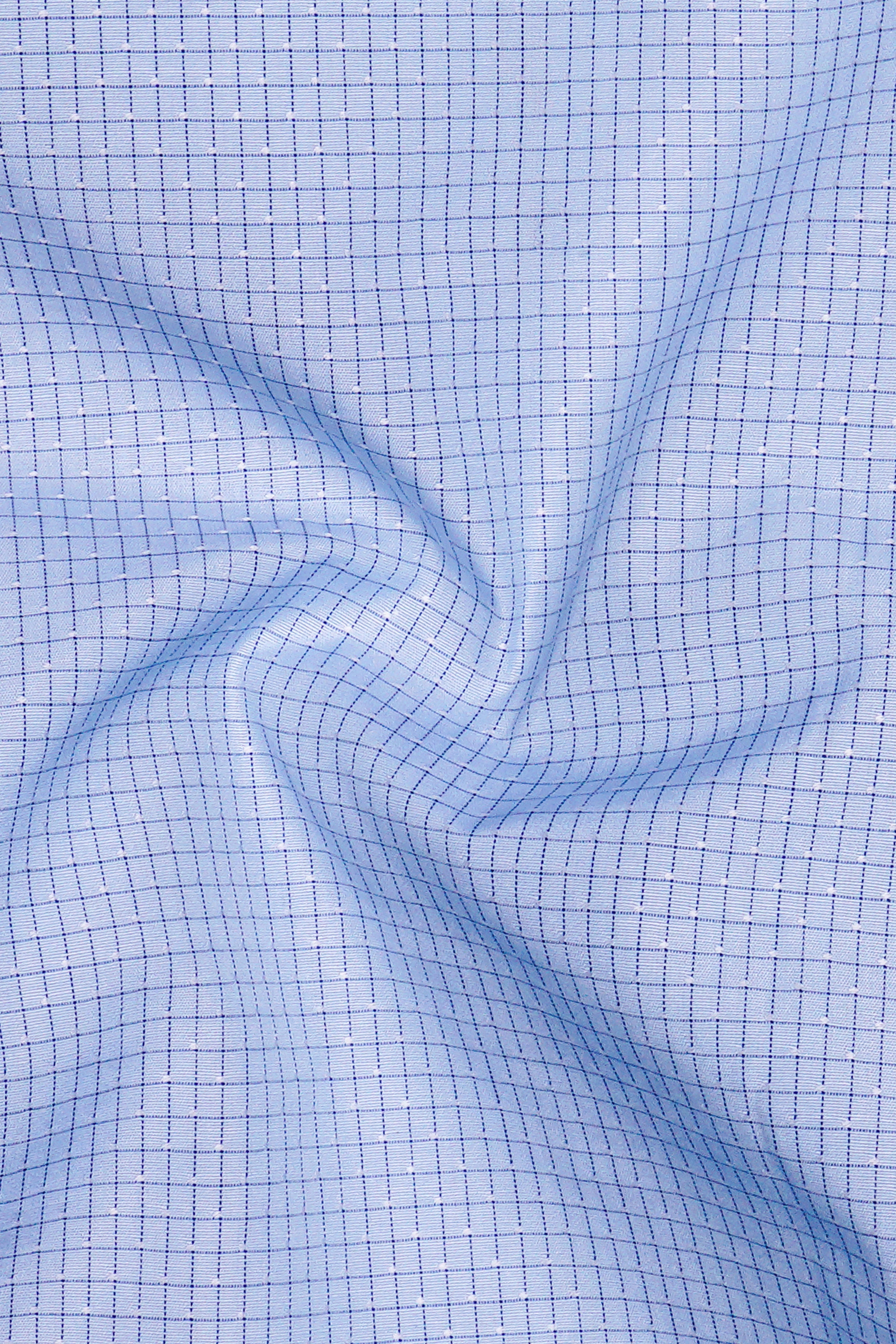 Ocean-Tropical Blue Plaid  Dobby Textured Premium Giza Cotton Boxer