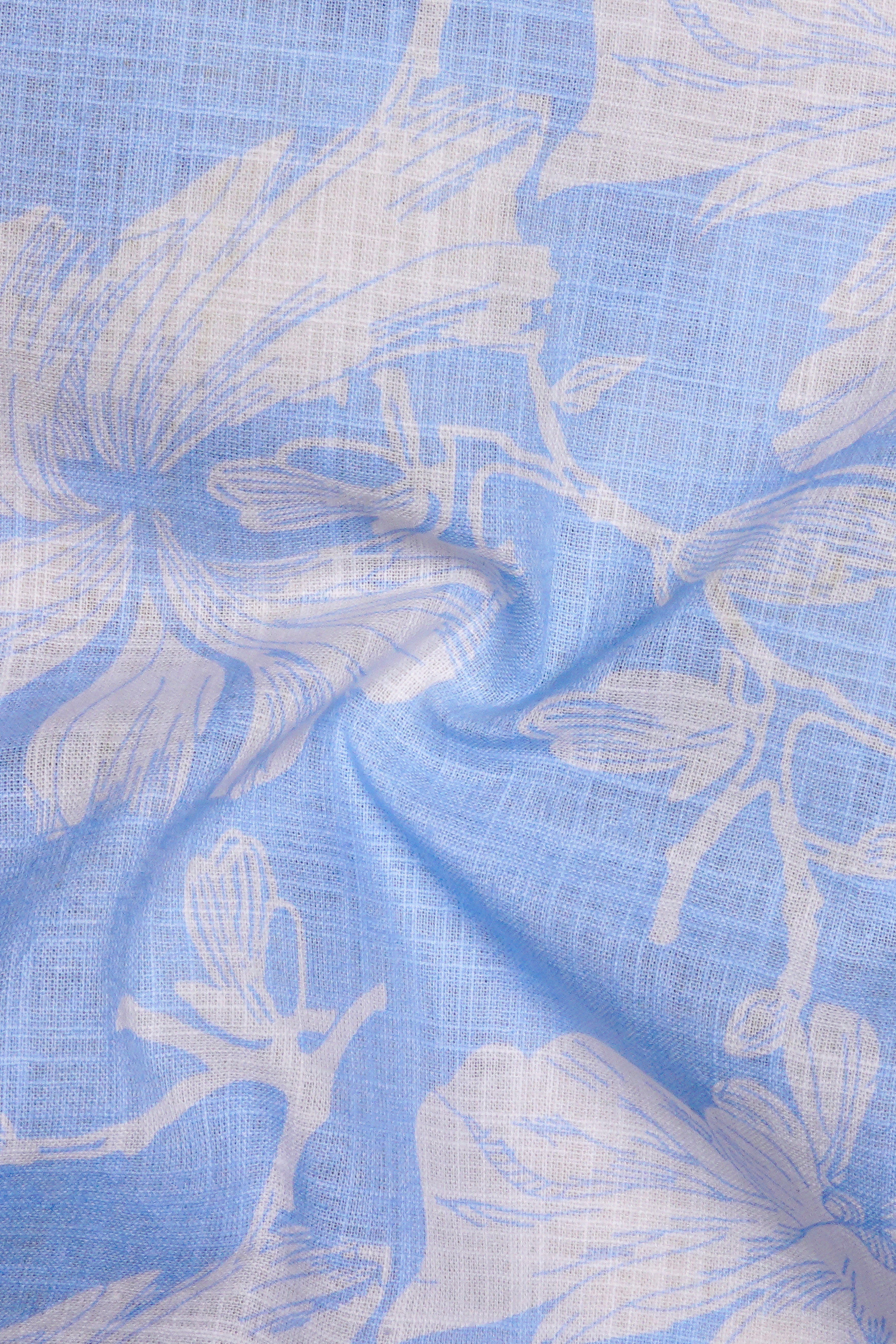 Azure Bloom-Perano Blue Floral Printed Chambray Premium Cotton Boxer