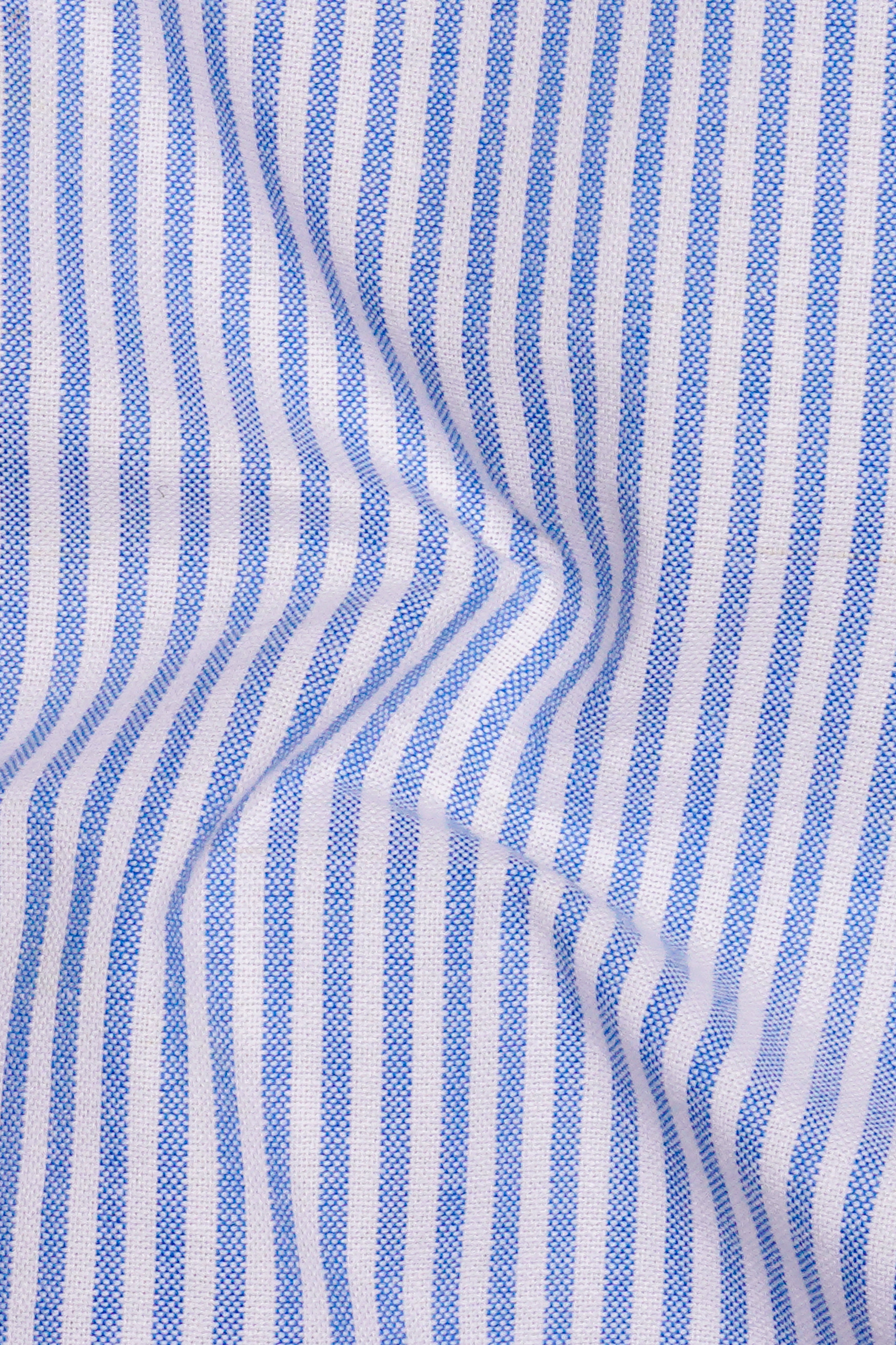 Nautical-Polo Blue And Bright White Striped Oxford Premium Cotton Boxer