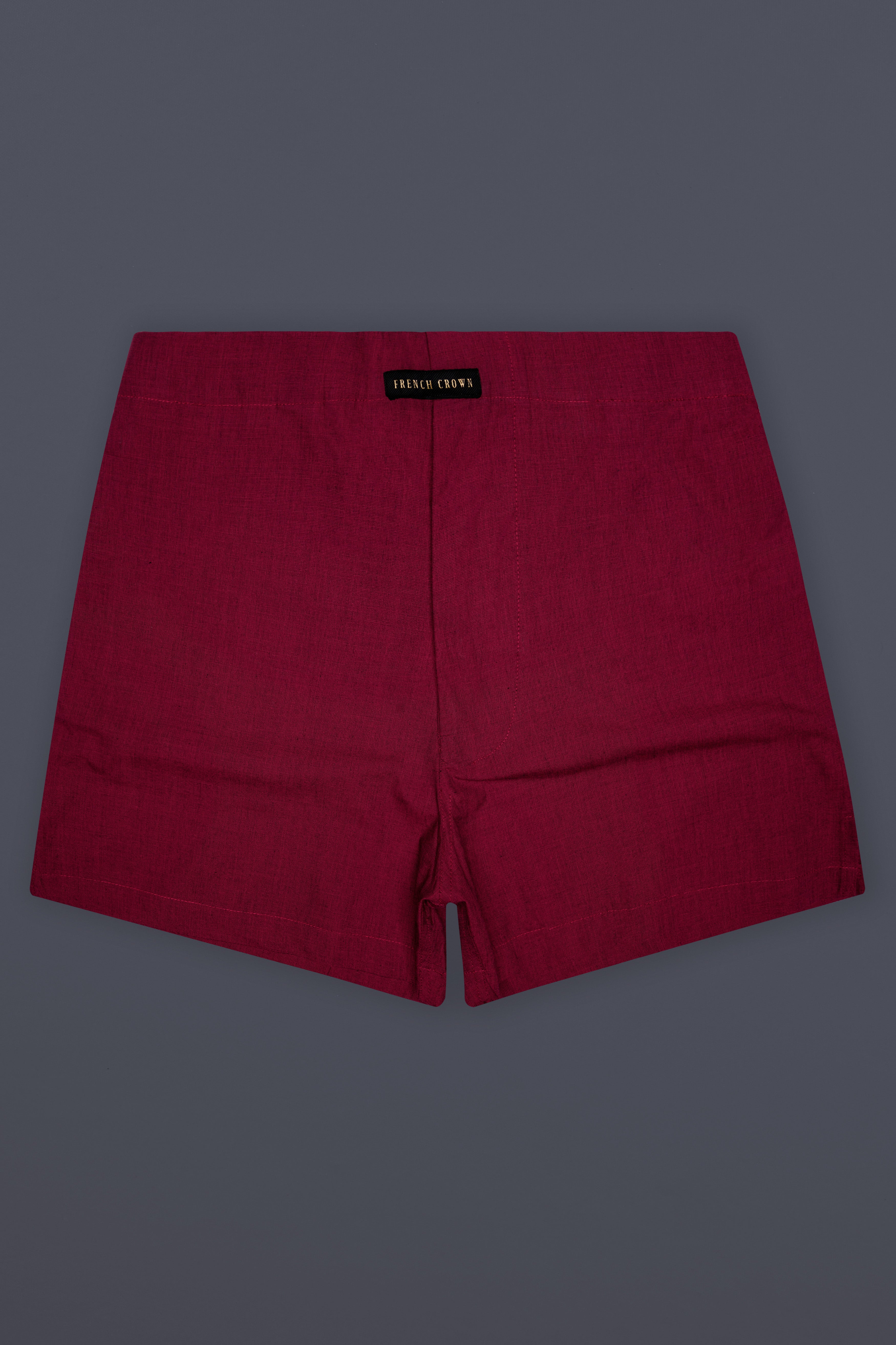 Scarlet-Wine Red Solid Chambray Premium Cotton Boxer