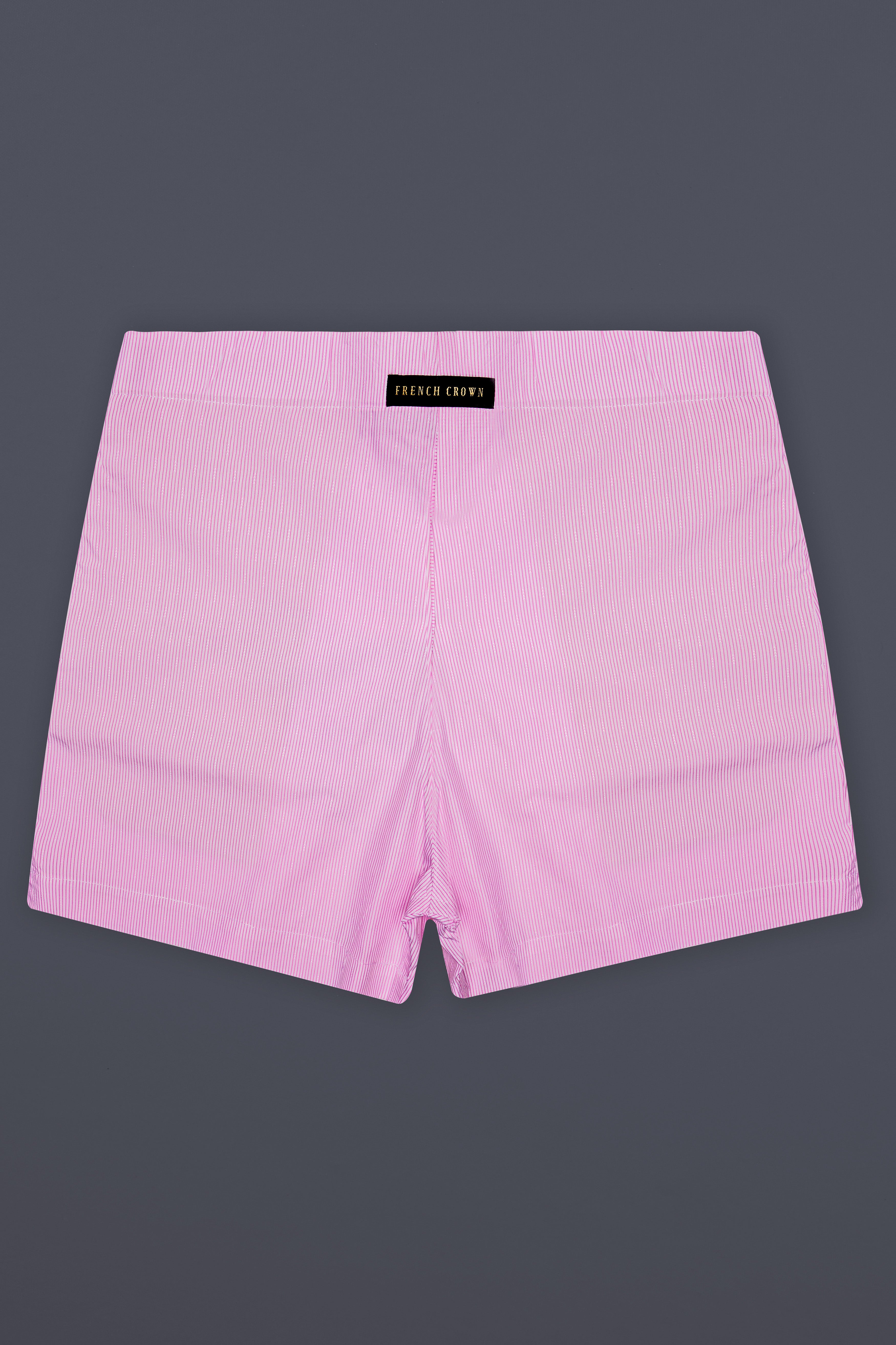 Flamingo-Melanie Pink Striped Poplin Premium Cotton Boxer