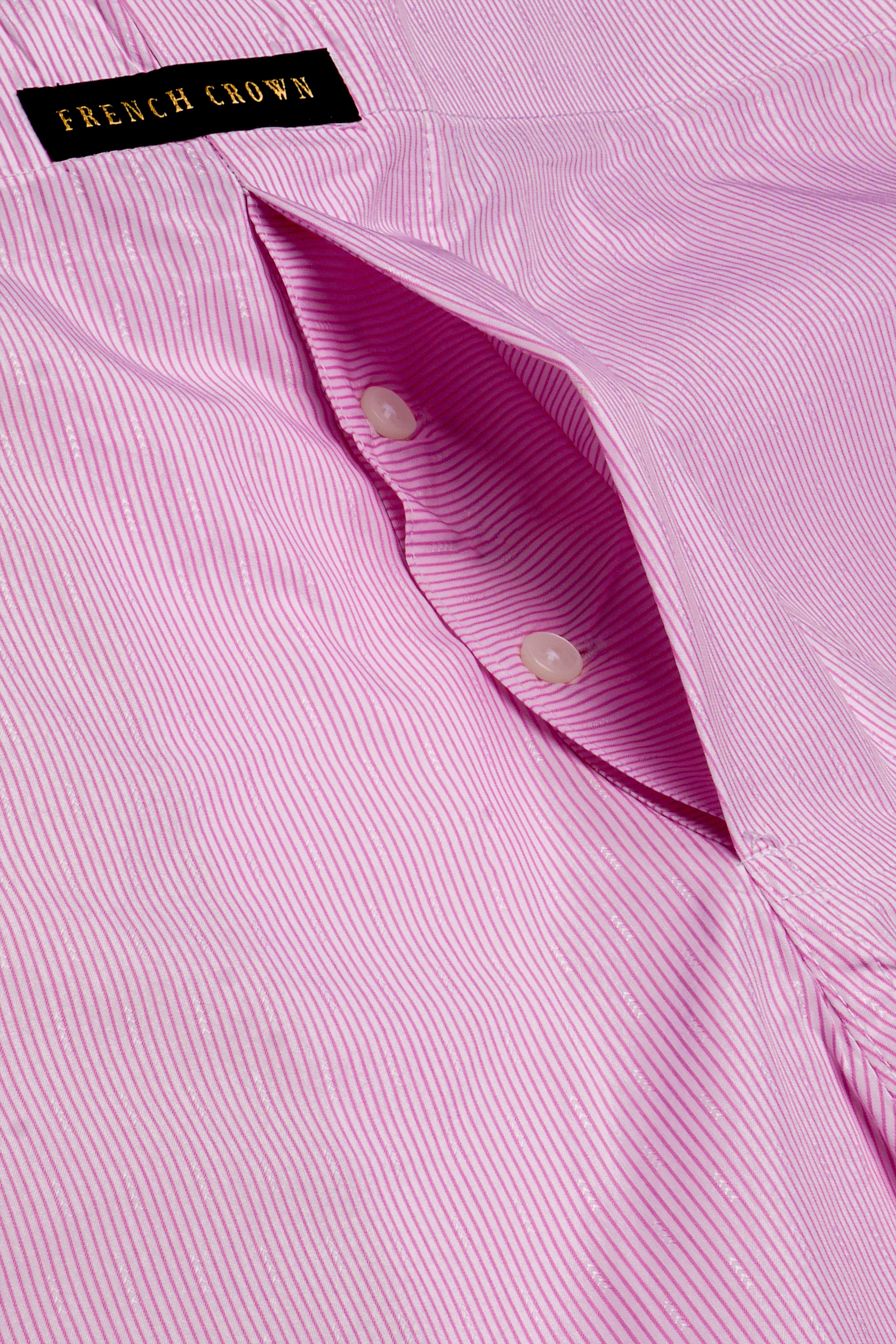 Flamingo-Melanie Pink Striped Poplin Premium Cotton Boxer