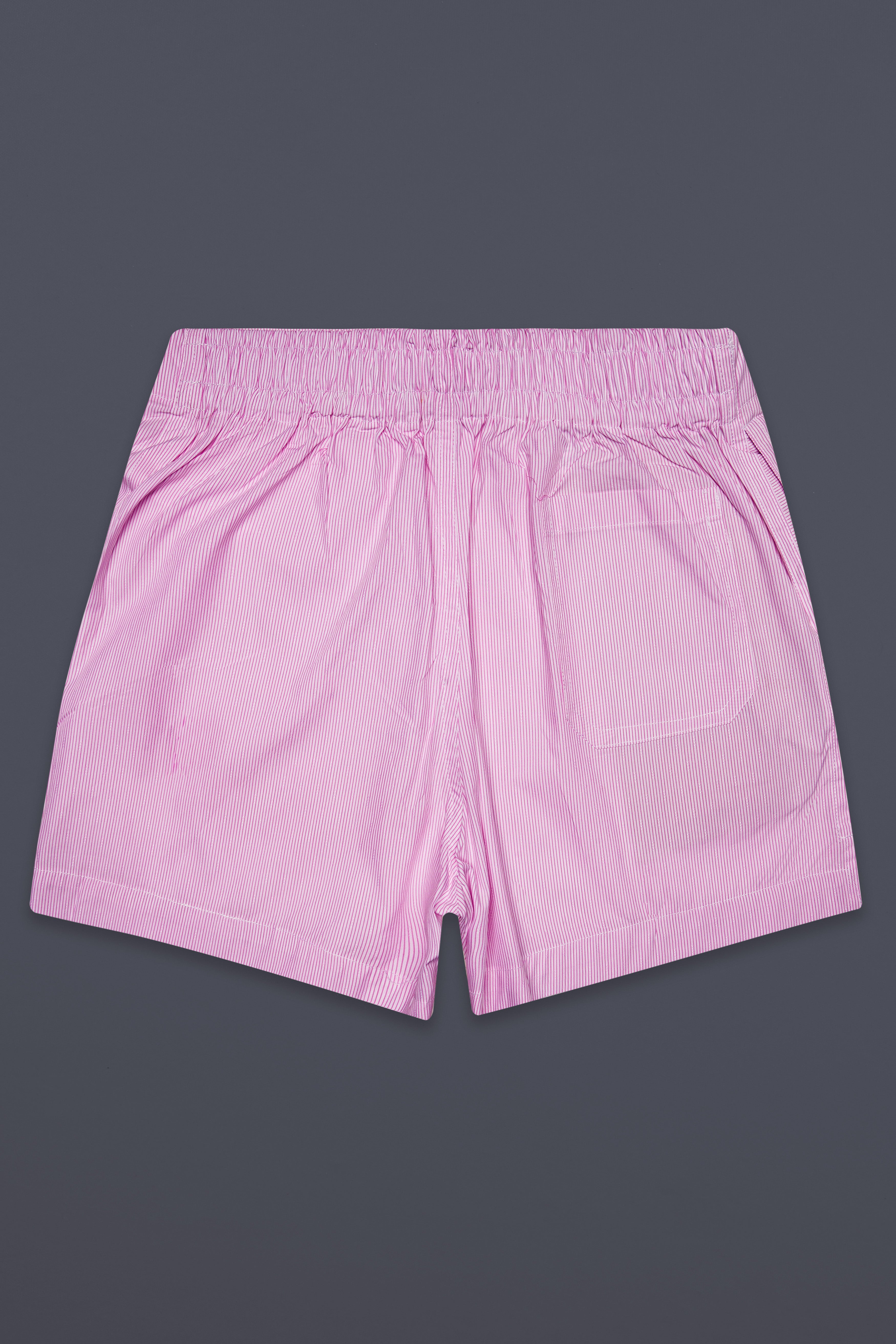 Flamingo-Melanie Pink Striped Poplin Premium Cotton Boxer