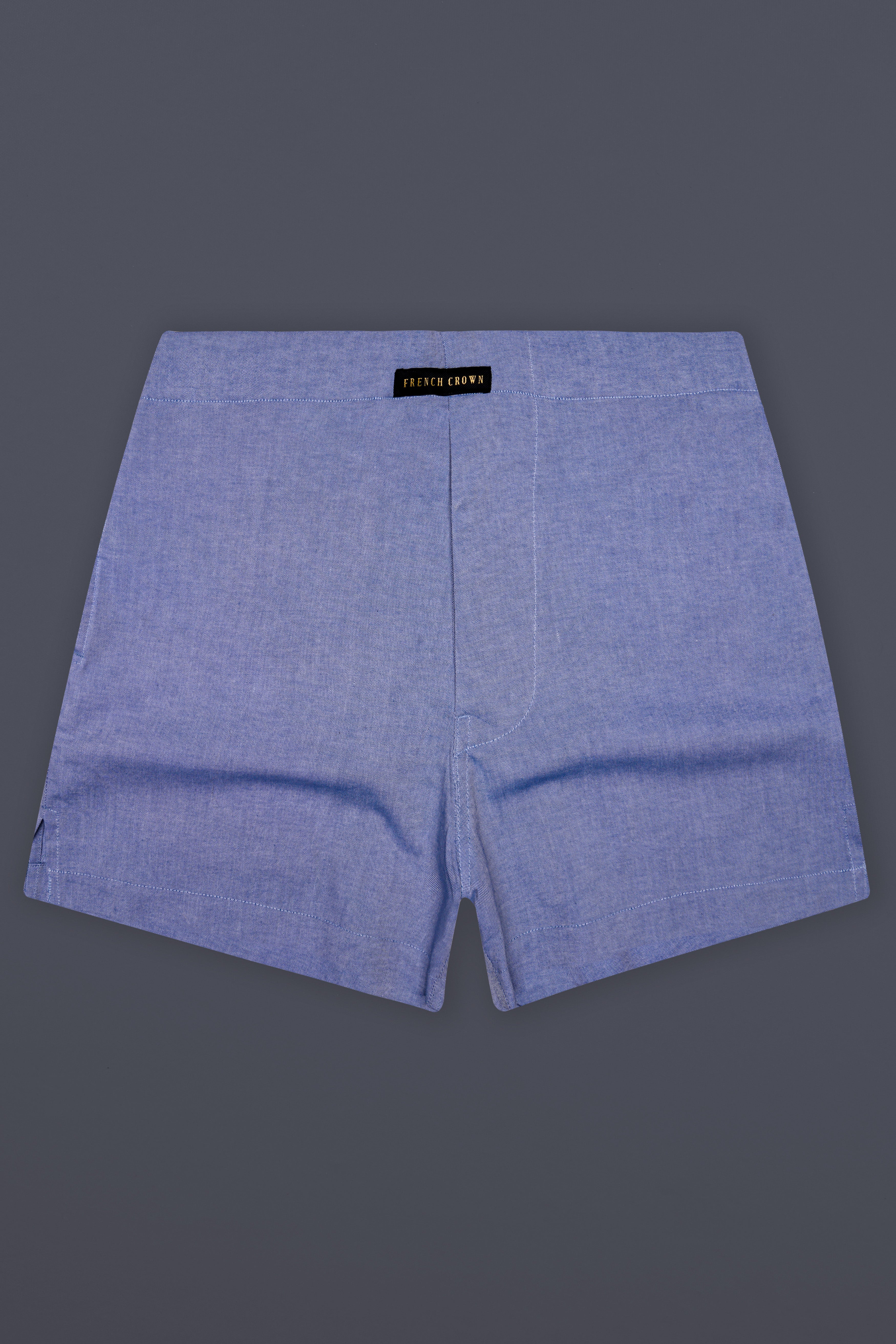 Storm-Faded Blue Solid Oxford Premium Cotton Boxer