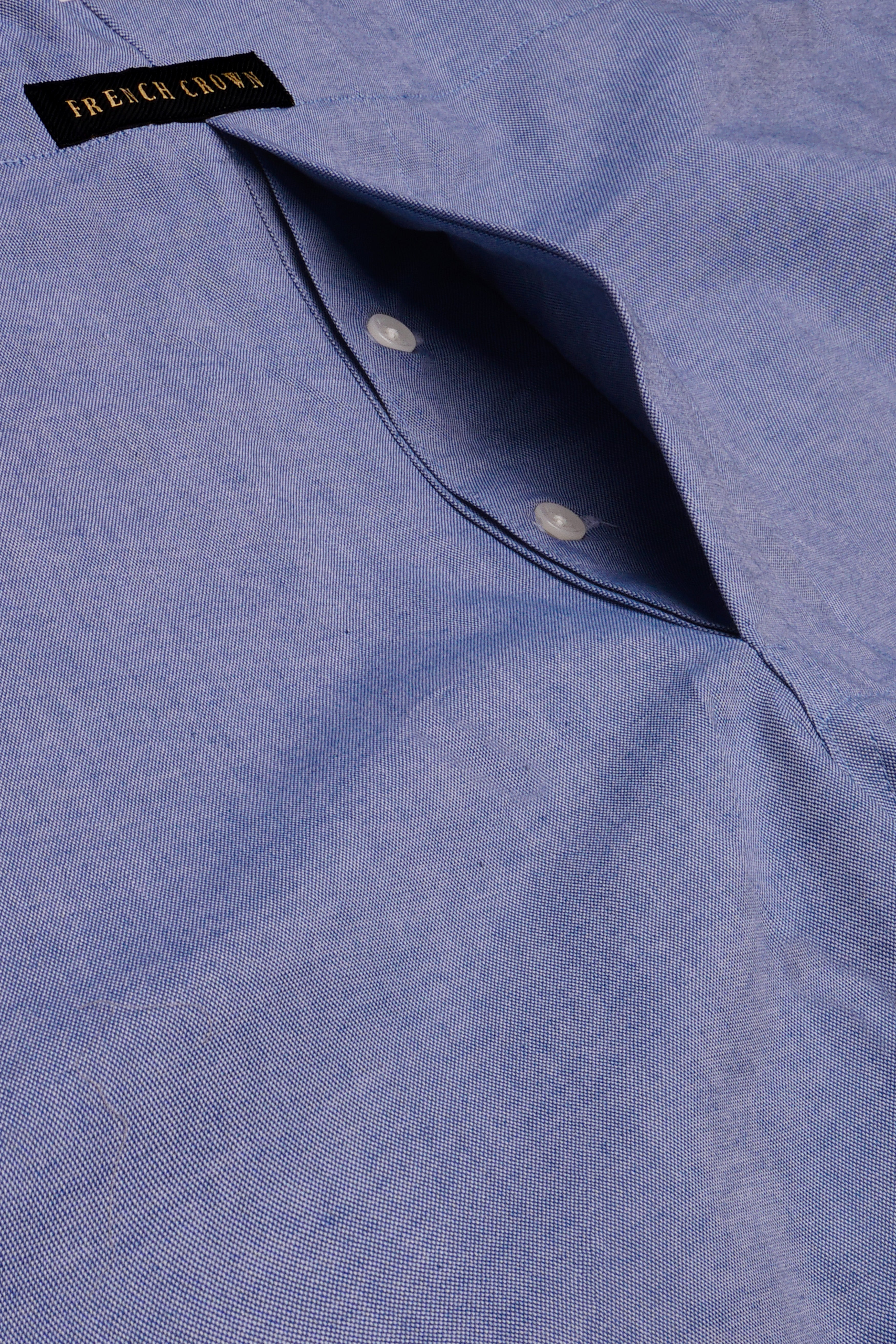 Storm-Faded Blue Solid Oxford Premium Cotton Boxer