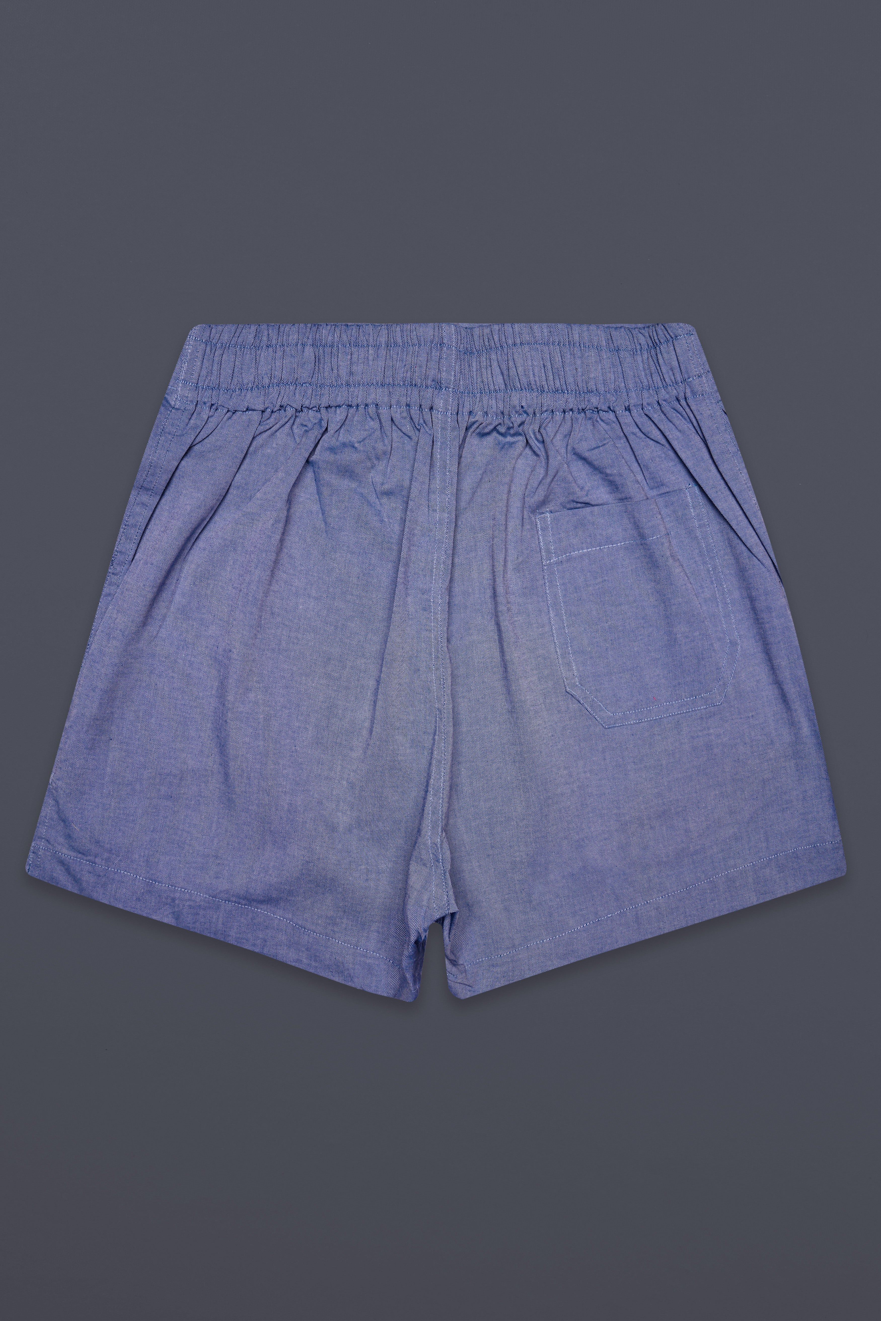 Storm-Faded Blue Solid Oxford Premium Cotton Boxer