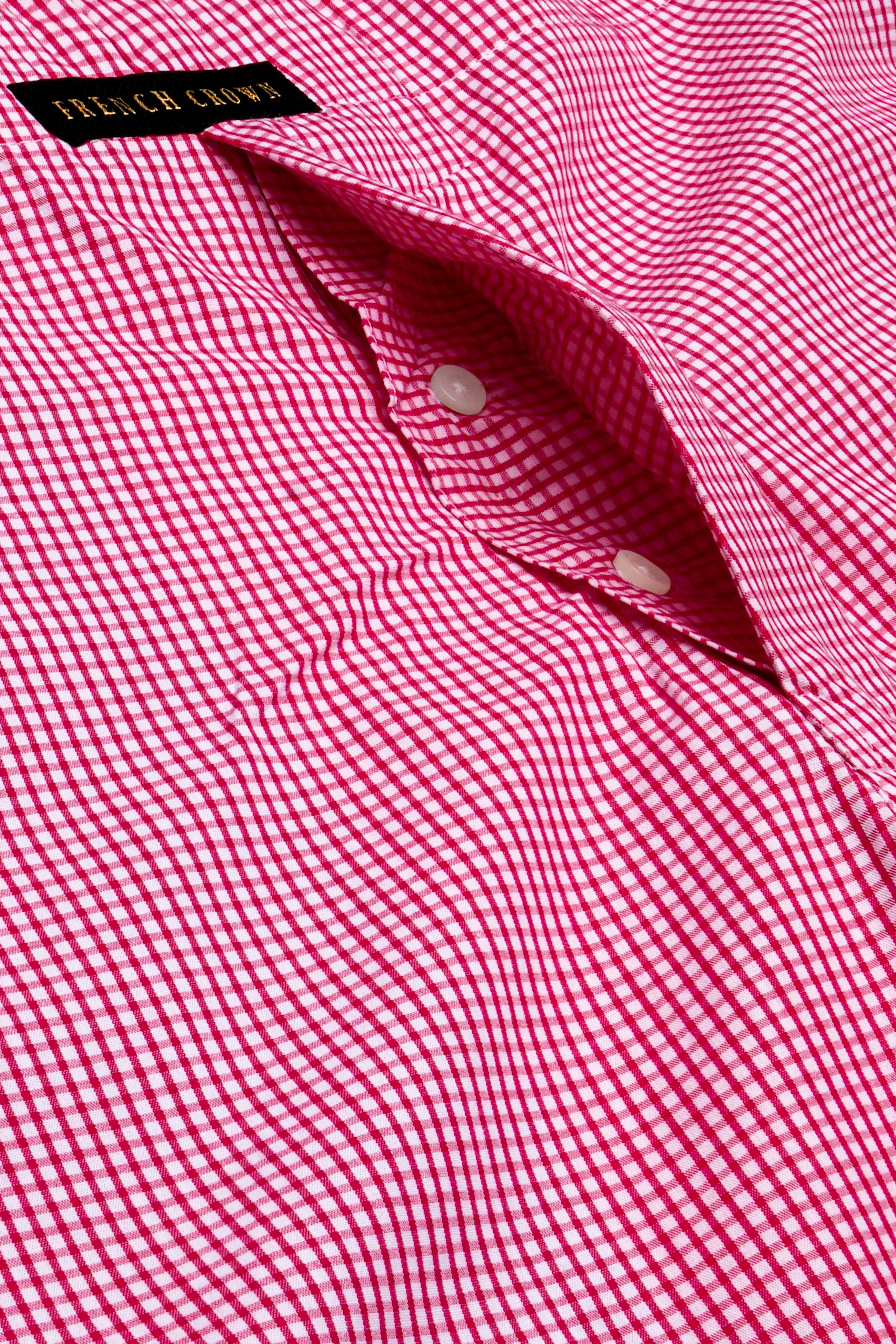 Rosy Grid-Thulian Pink Plaid Poplin Premium Cotton Boxer
