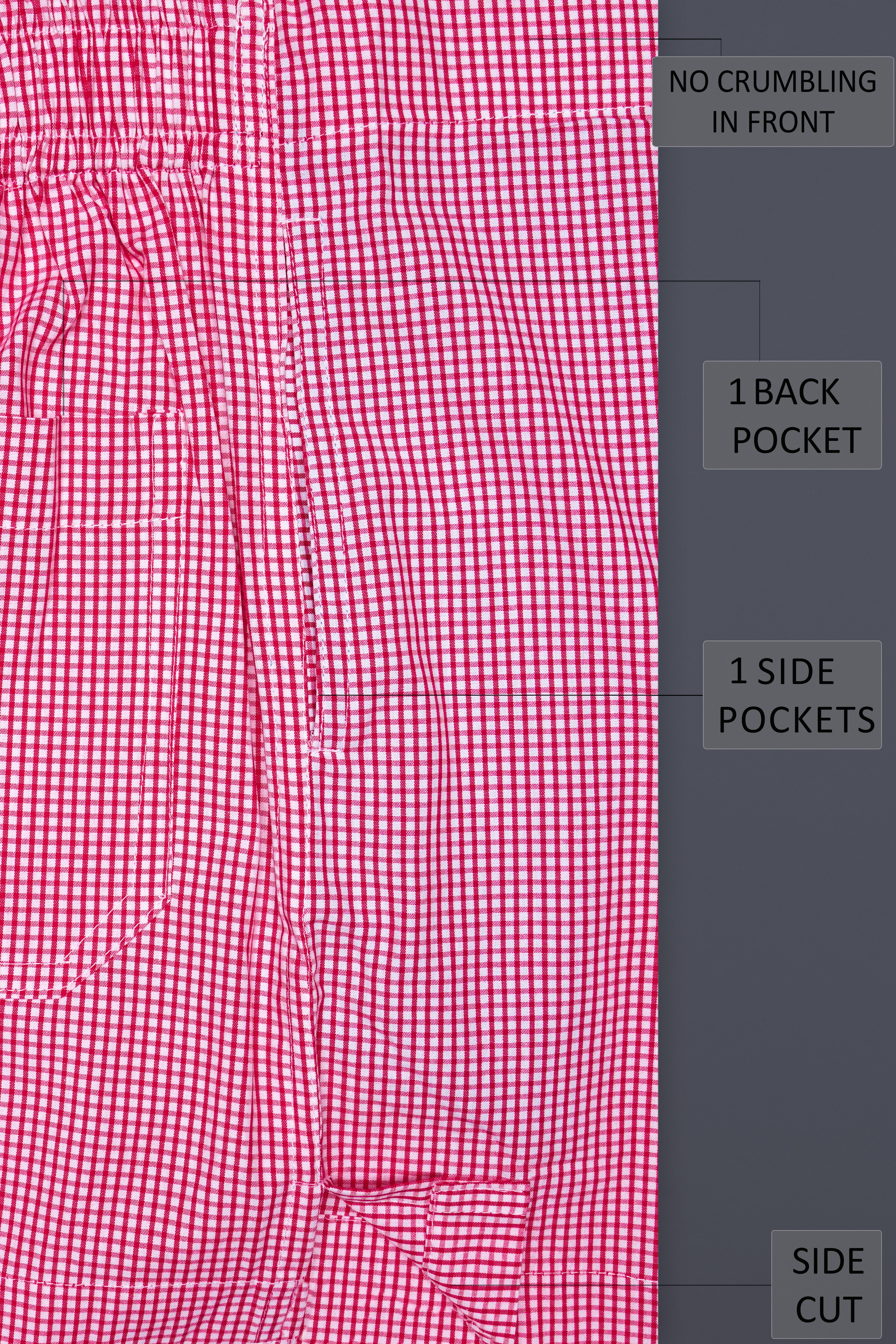Rosy Grid-Thulian Pink Plaid Poplin Premium Cotton Boxer