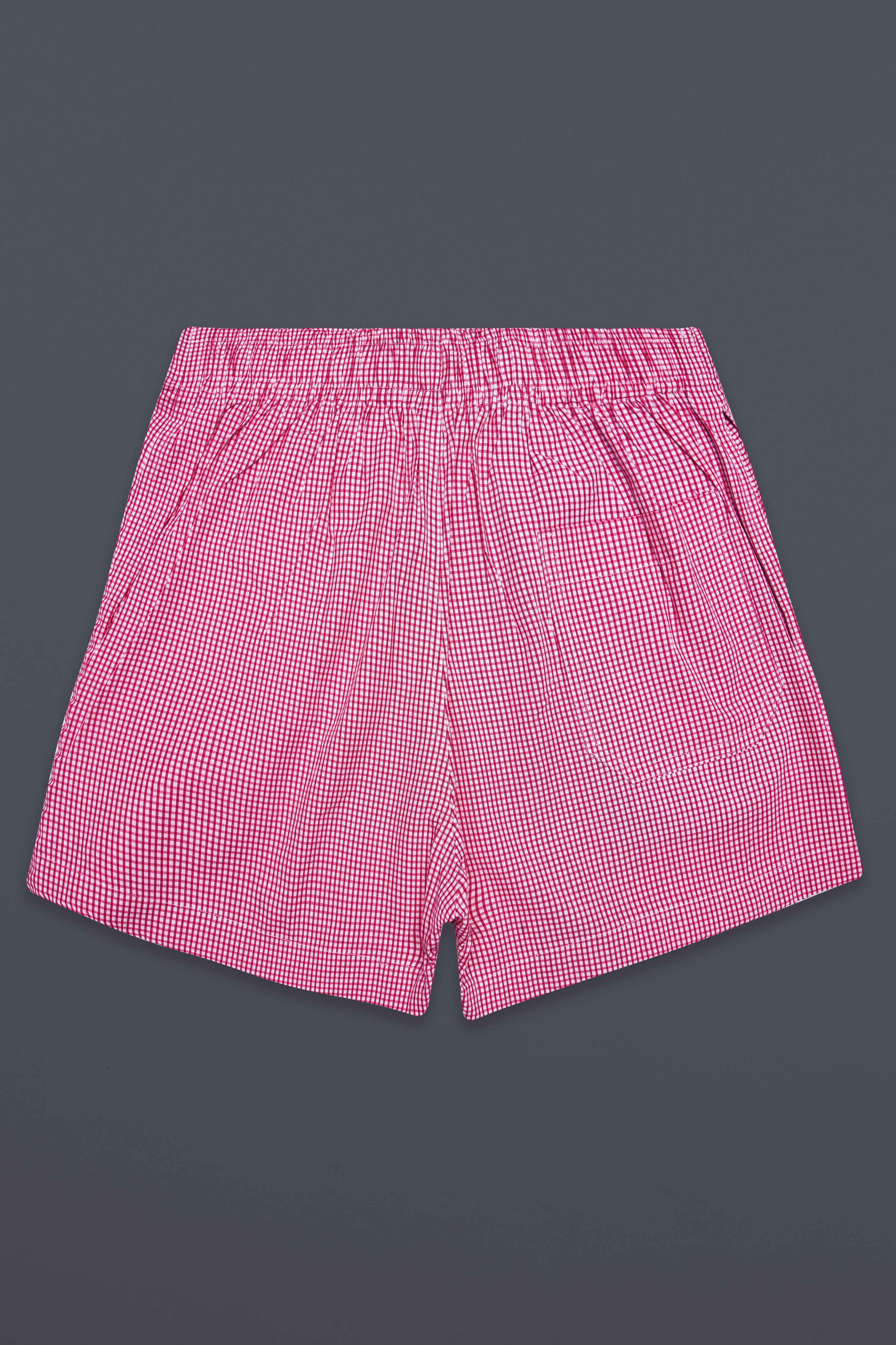 Rosy Grid-Thulian Pink Plaid Poplin Premium Cotton Boxer
