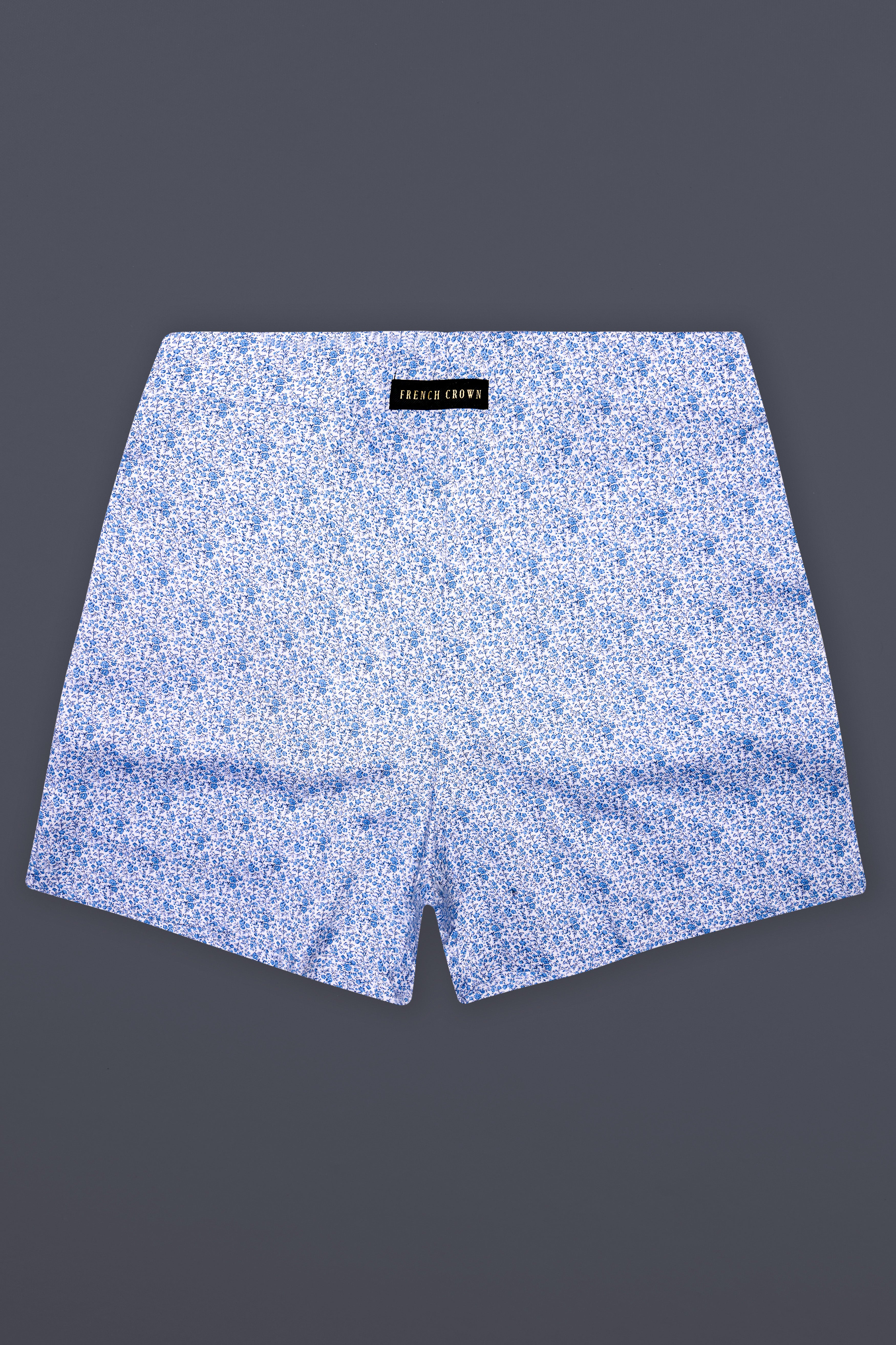 Frost-Jordy Blue Printed Dobby Textured Premium Giza Cotton Boxer