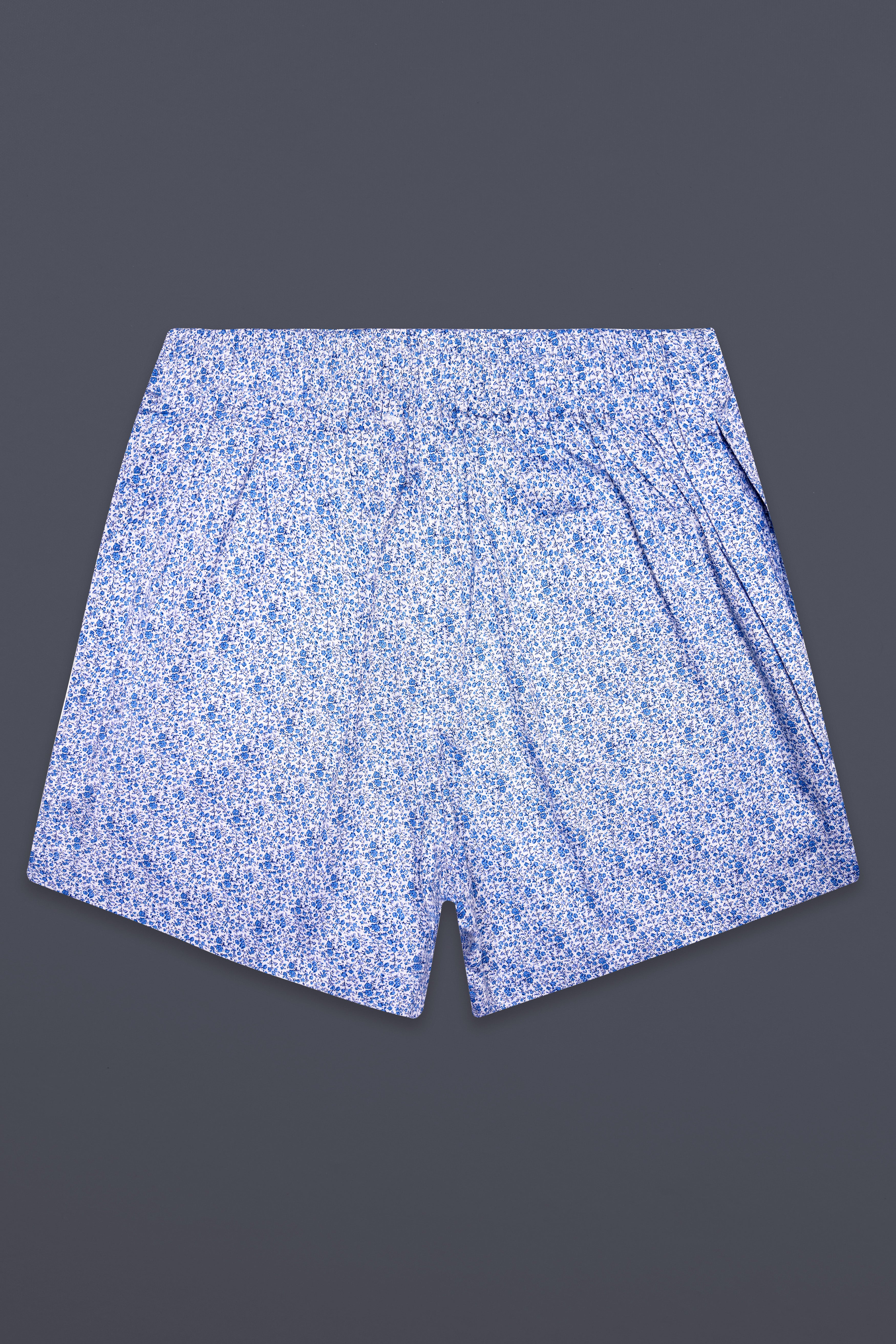Frost-Jordy Blue Printed Dobby Textured Premium Giza Cotton Boxer