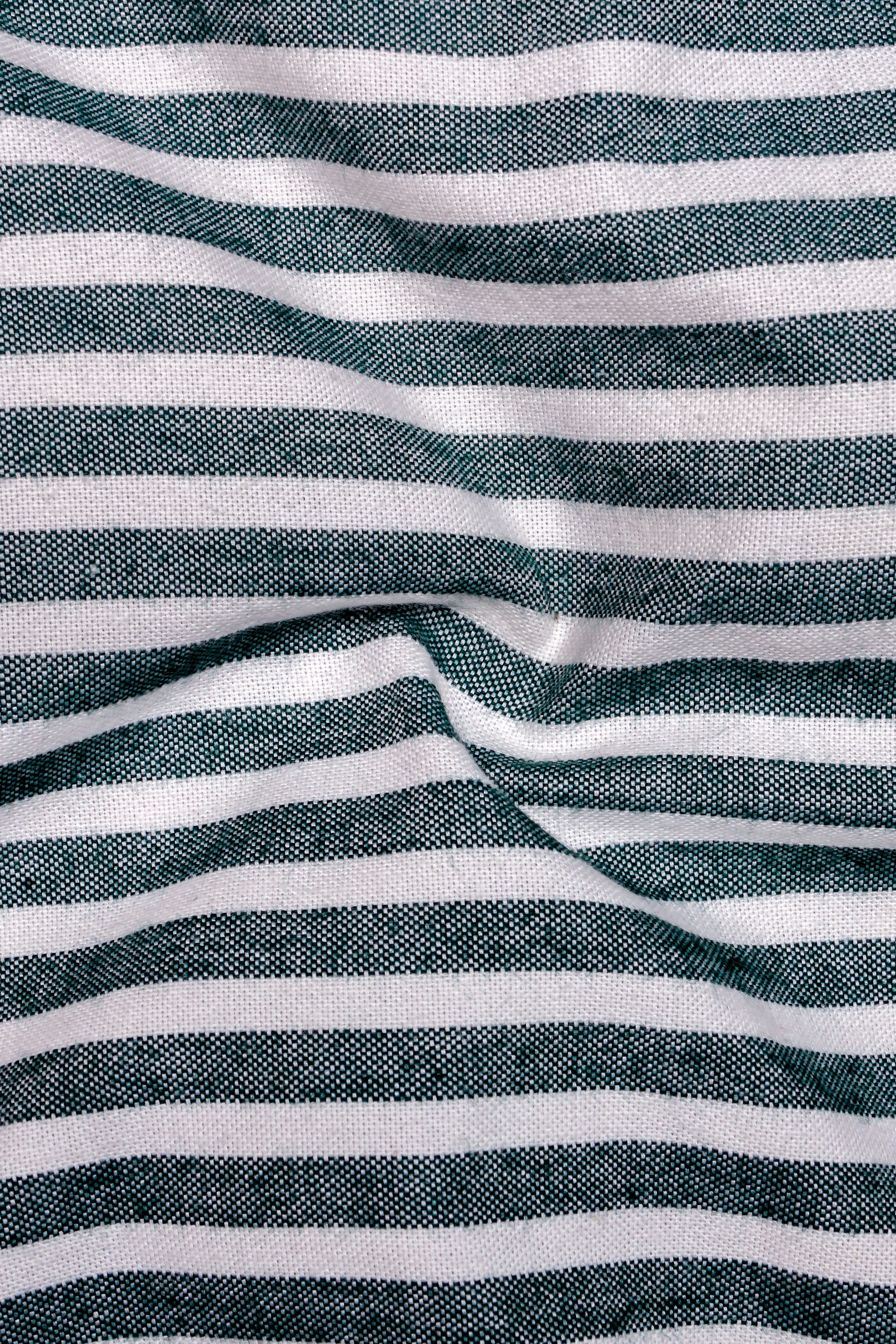 Evergreen-Timber Green And Bright White horizontal Striped Super Soft Oxford Premium Cotton Boxer