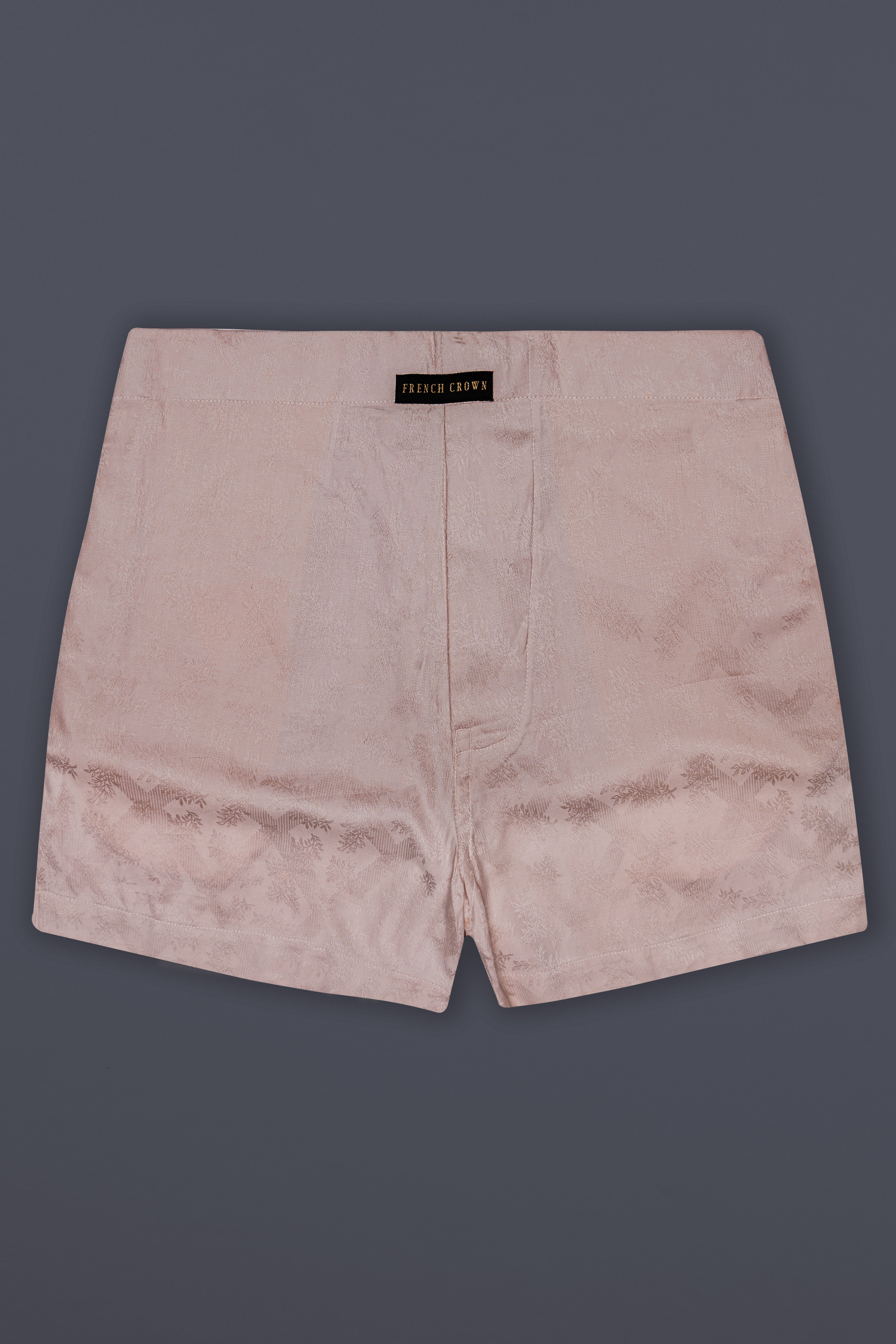 Hazel-Squirrel Cream Jacquard Textured Premium Cotton Boxer