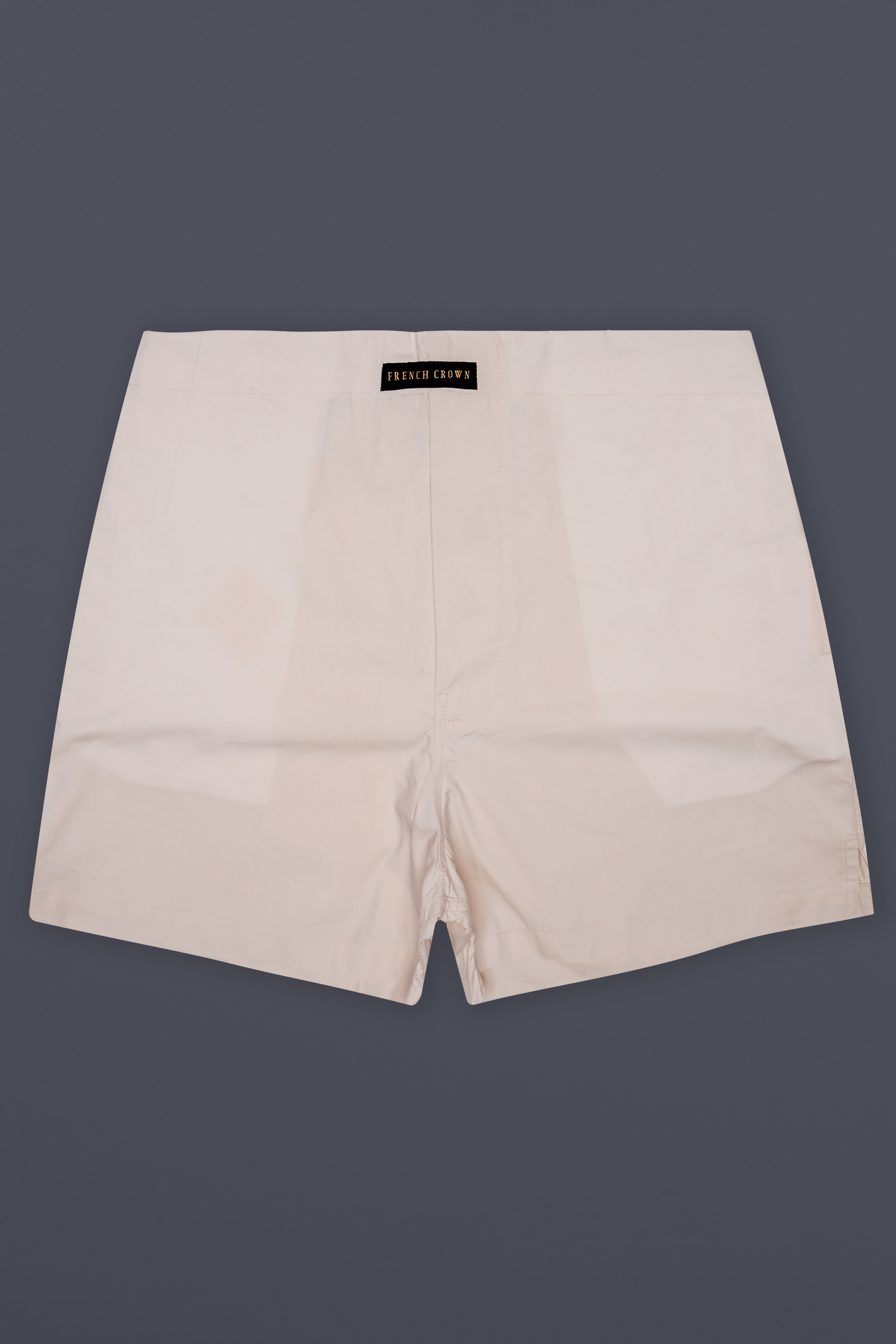 Pebble-Sisal Cream Solid Poplin Premium Cotton Boxer