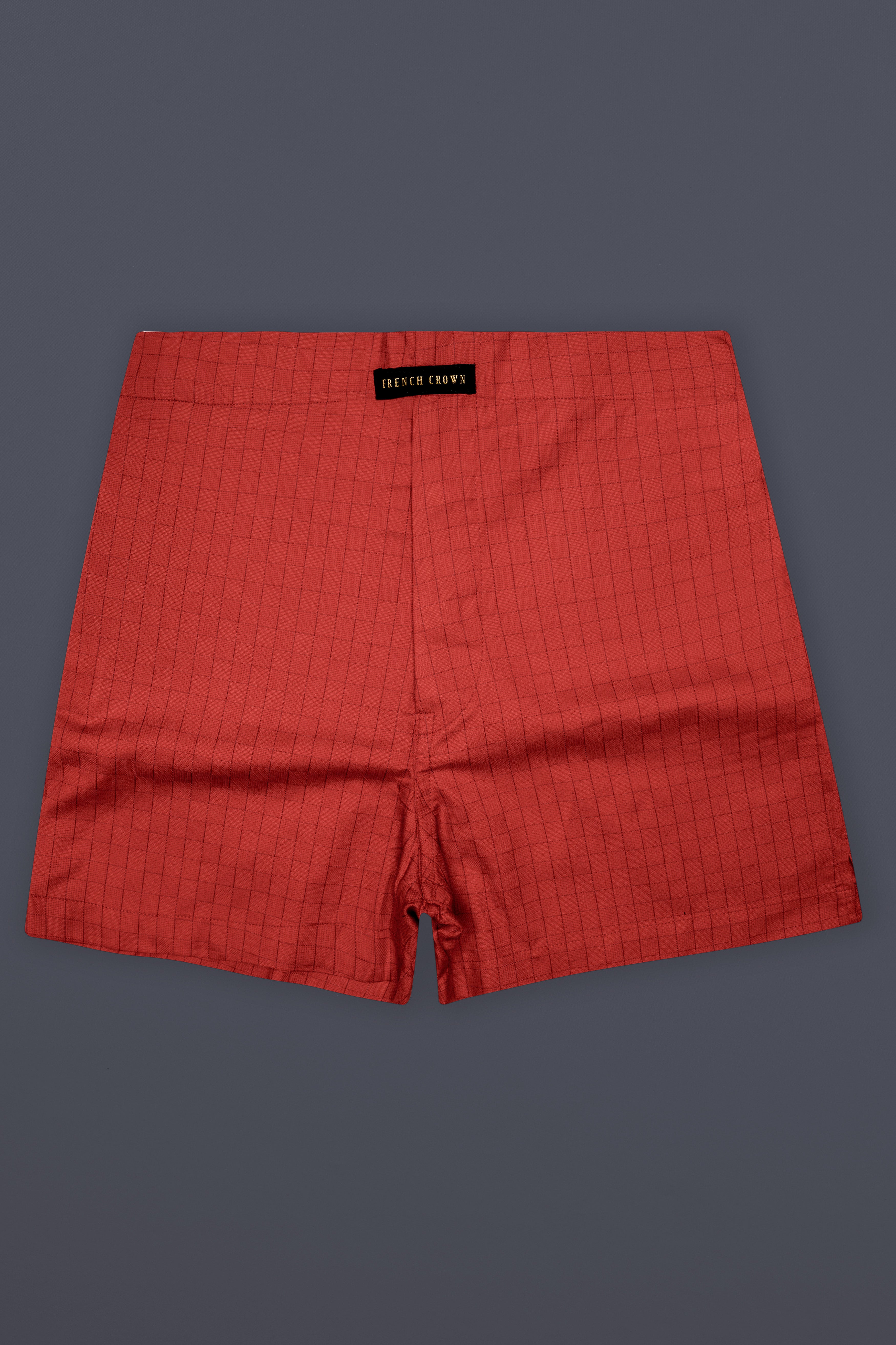 Vintage-Persian Red Plaid Dobby Textured Premium Giza Cotton Boxer