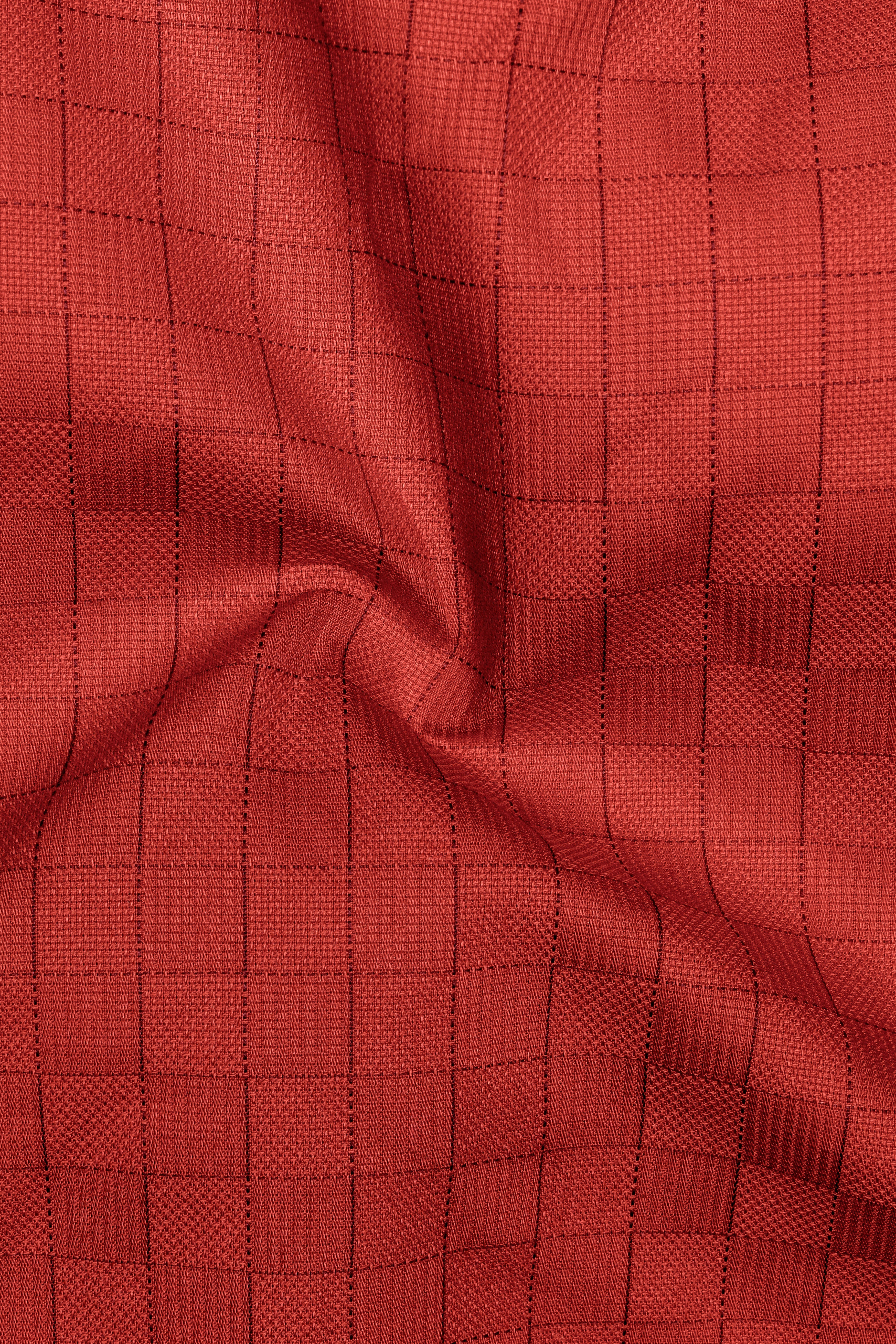 Vintage-Persian Red Plaid Dobby Textured Premium Giza Cotton Boxer