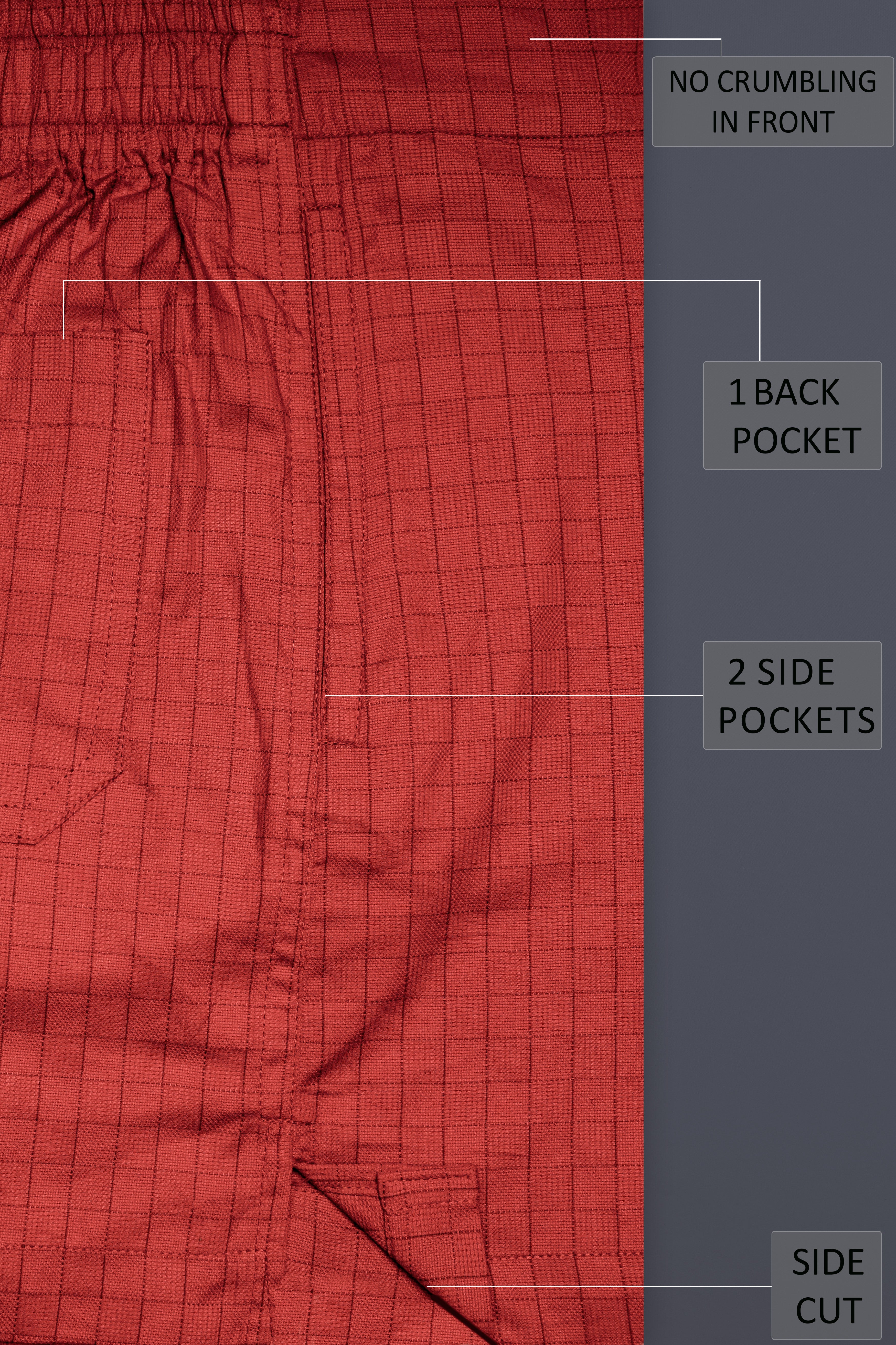 Vintage-Persian Red Plaid Dobby Textured Premium Giza Cotton Boxer