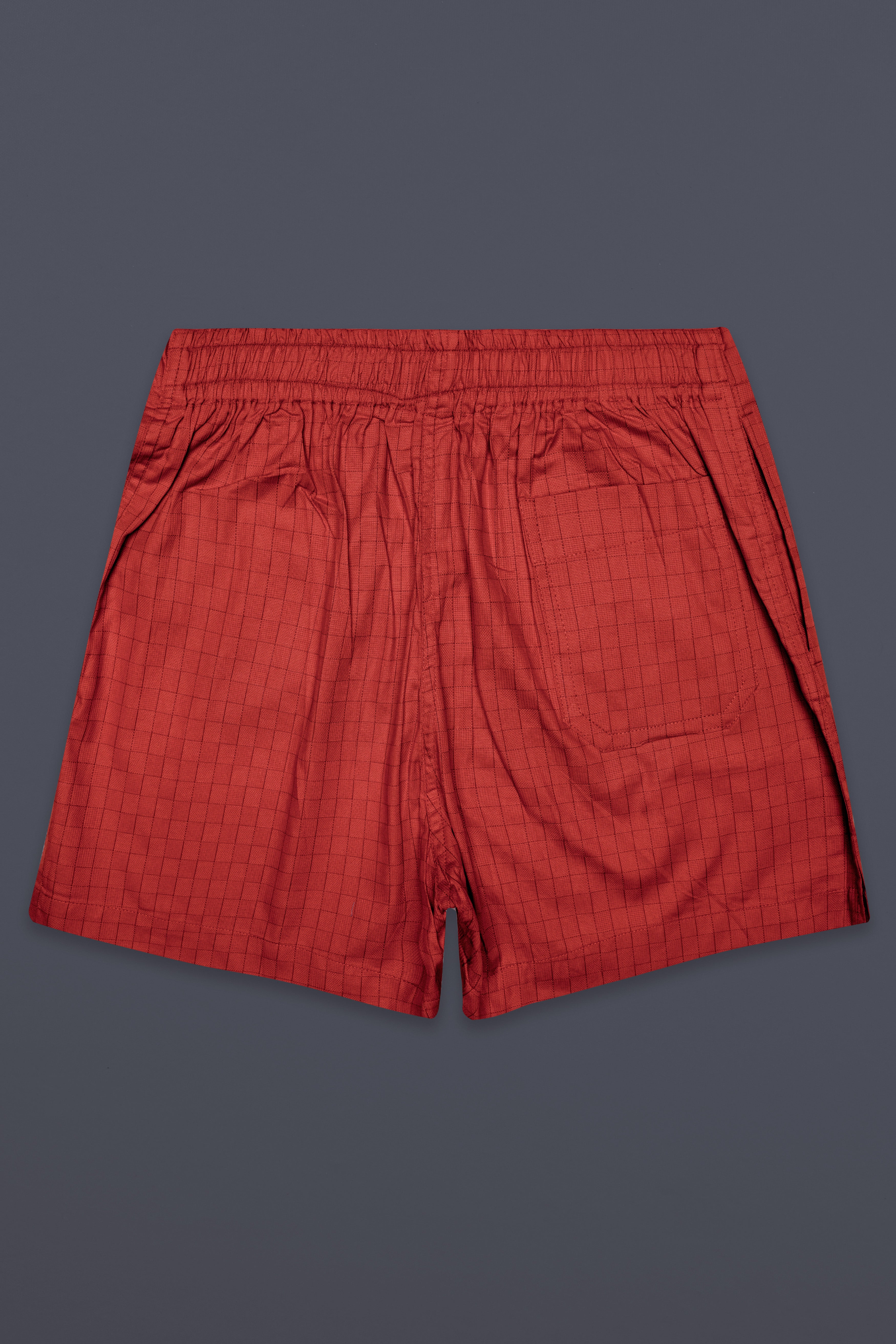 Vintage-Persian Red Plaid Dobby Textured Premium Giza Cotton Boxer