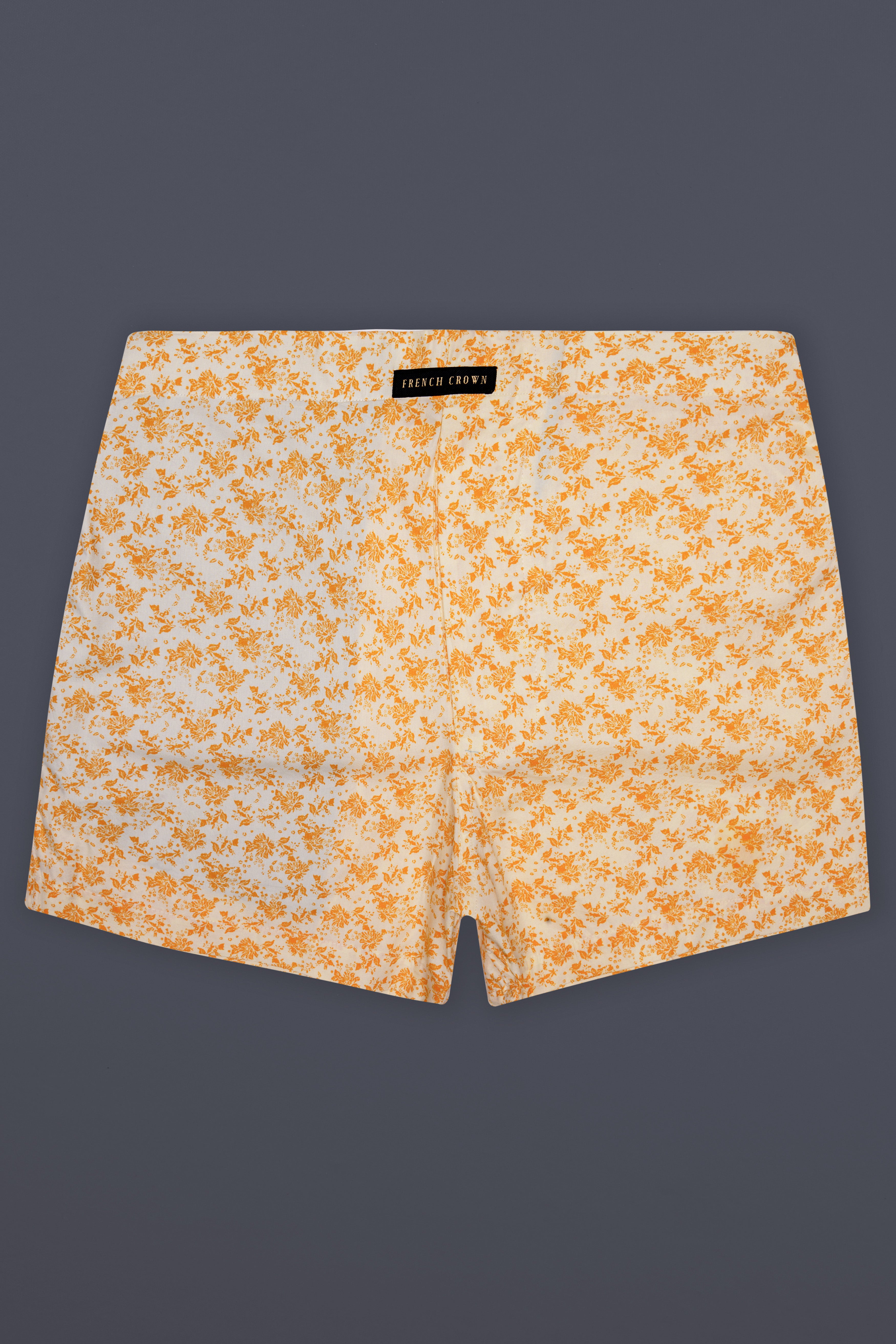 Spiced Citrus-Carrot orange Printed Poplin Premium Cotton Boxer