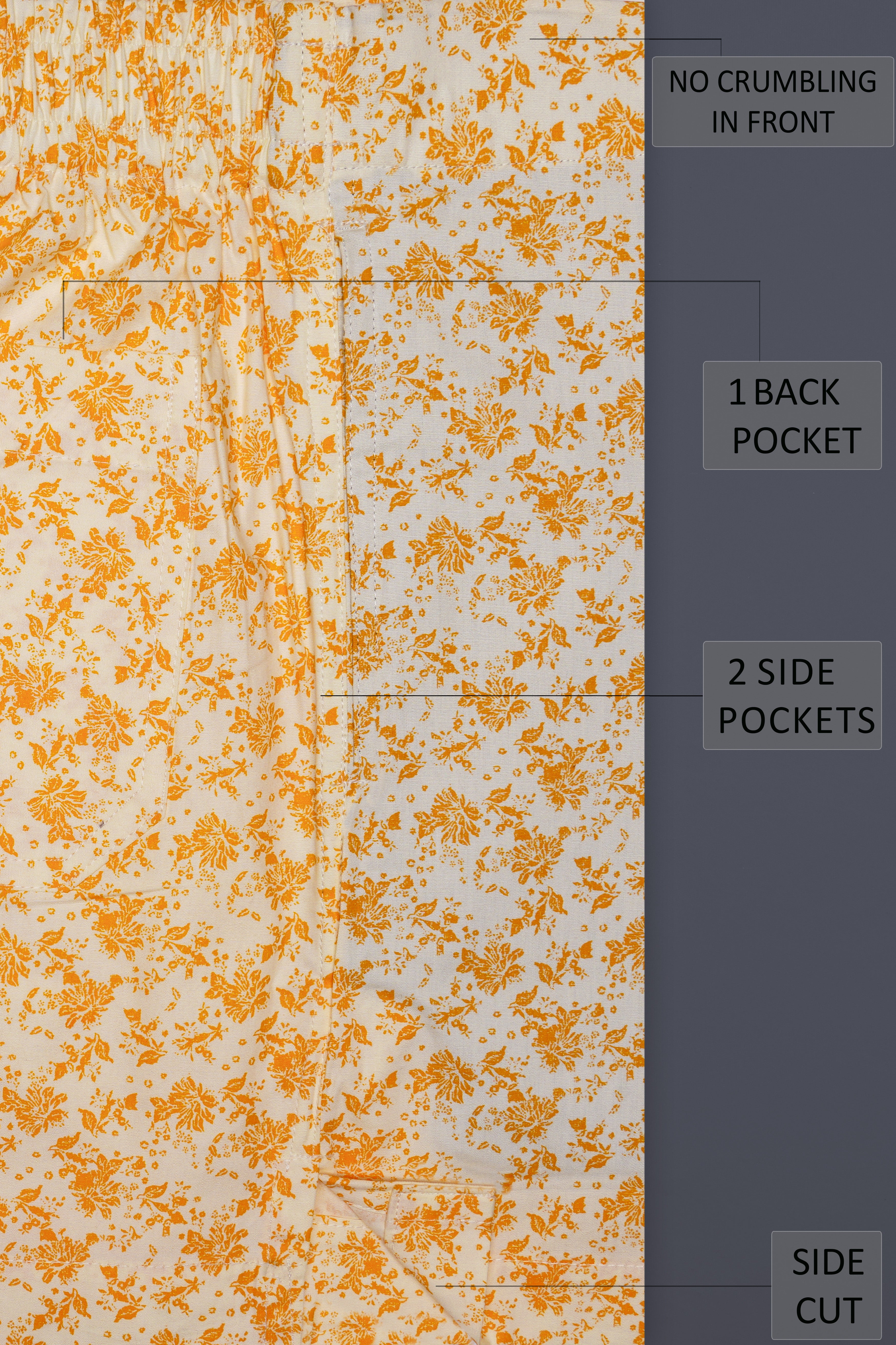 Spiced Citrus-Carrot orange Printed Poplin Premium Cotton Boxer