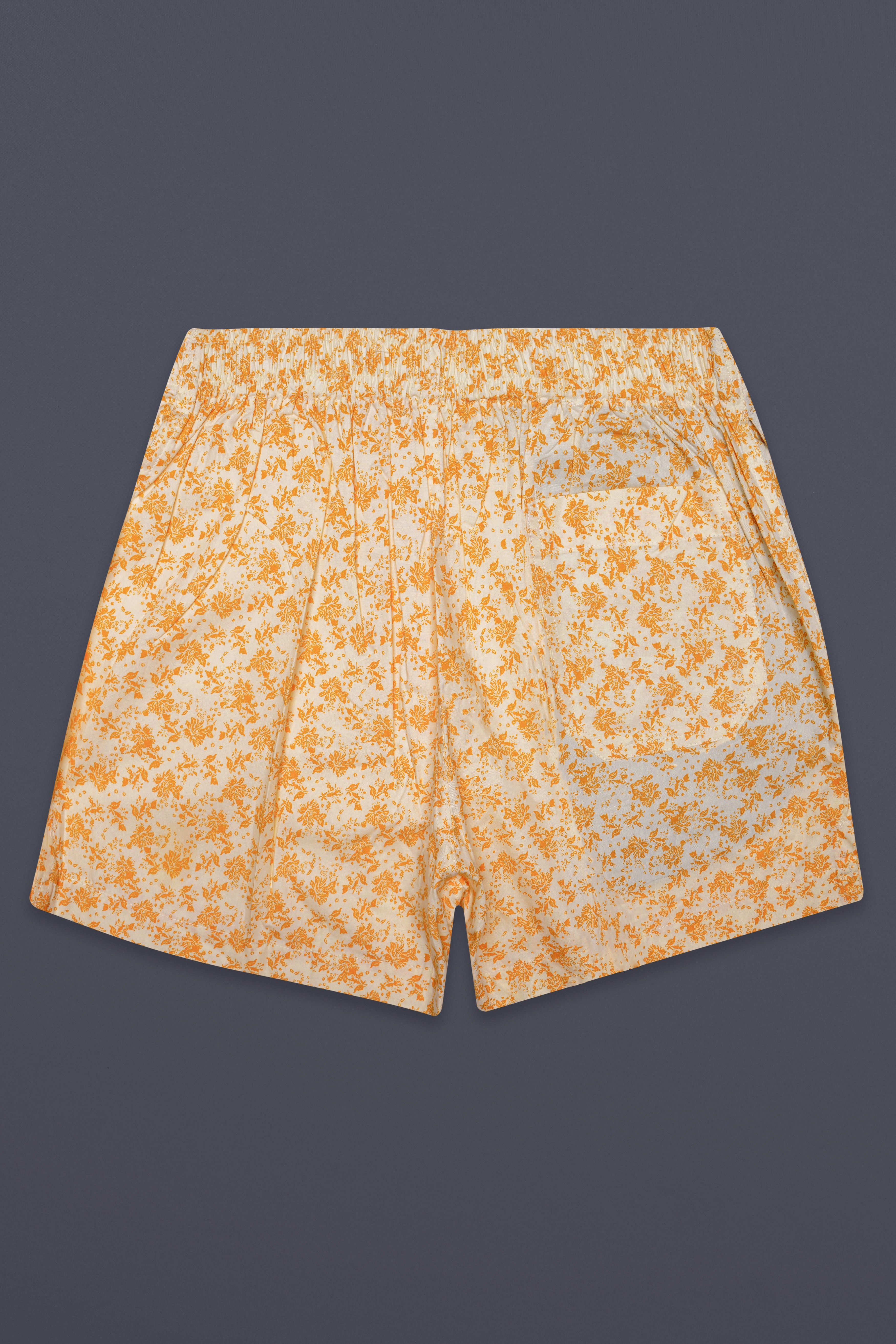 Spiced Citrus-Carrot orange Printed Poplin Premium Cotton Boxer