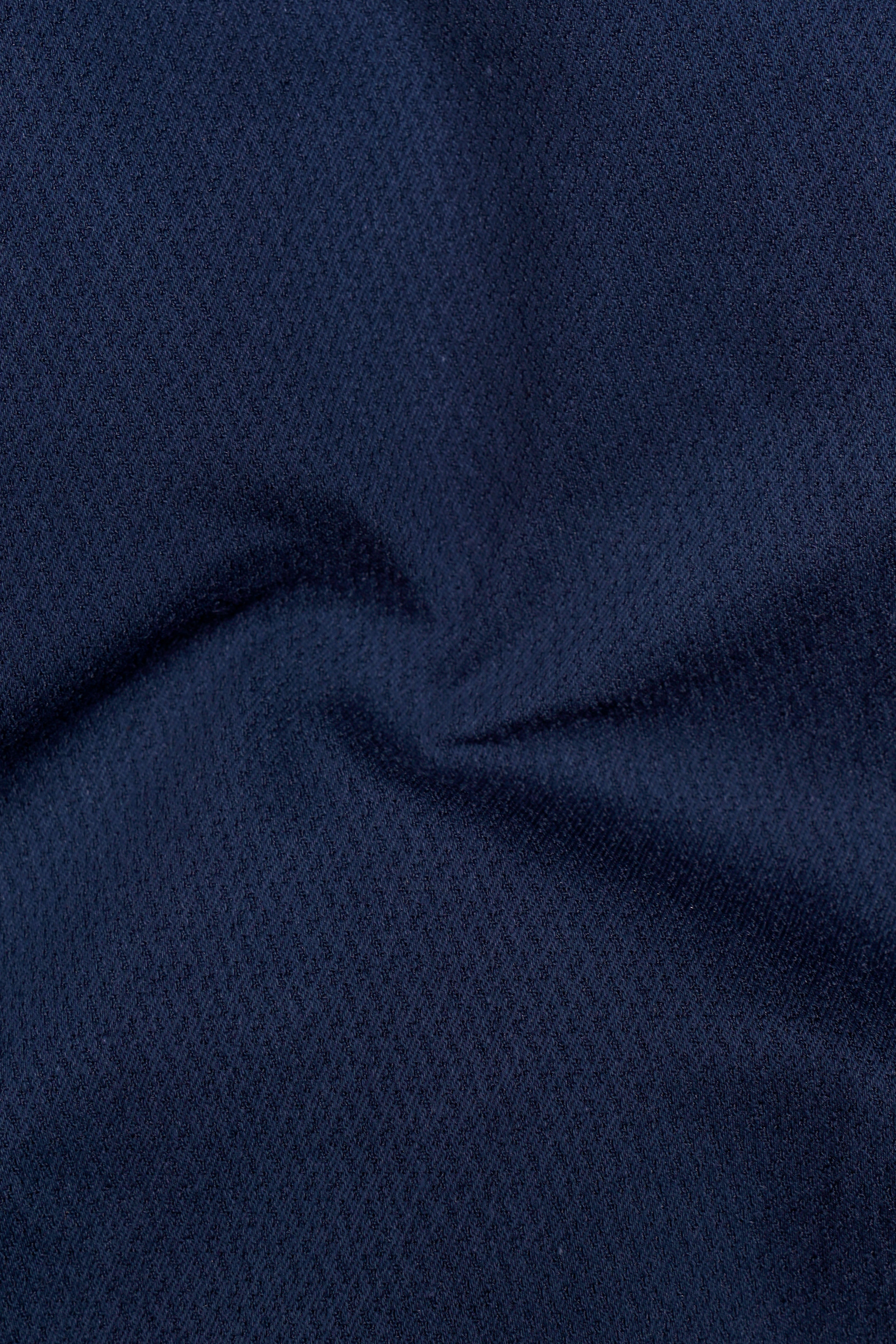 Twilight-Tangaroa Blue Solid Dobby Textured Premium Giza Cotton Boxer