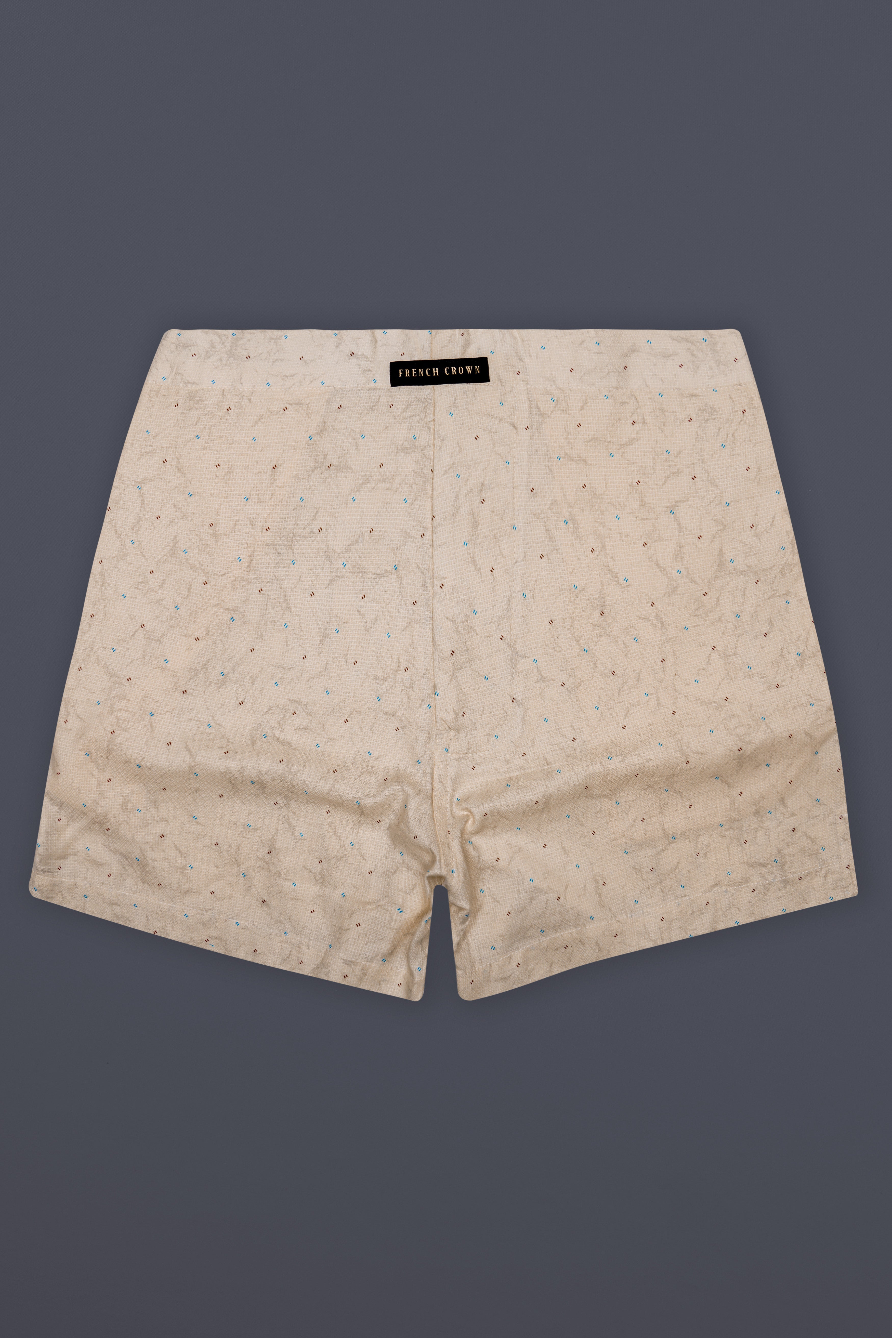 Mellow-Vanilla Cream Printed Dobby Textured Premium Giza Cotton Boxer