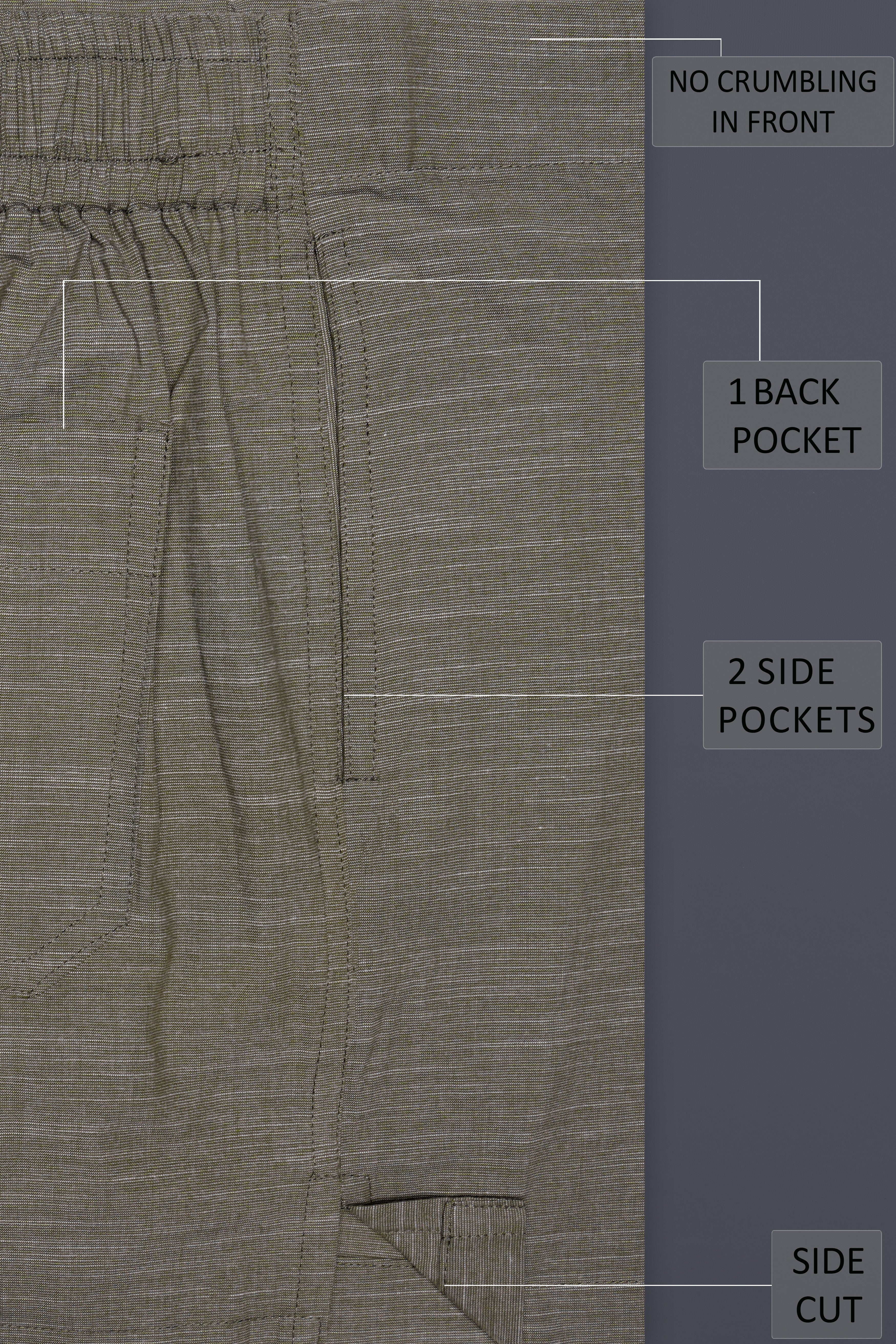 Ironstone-Carbon Gray Textured Chambray Premium Cotton Boxer