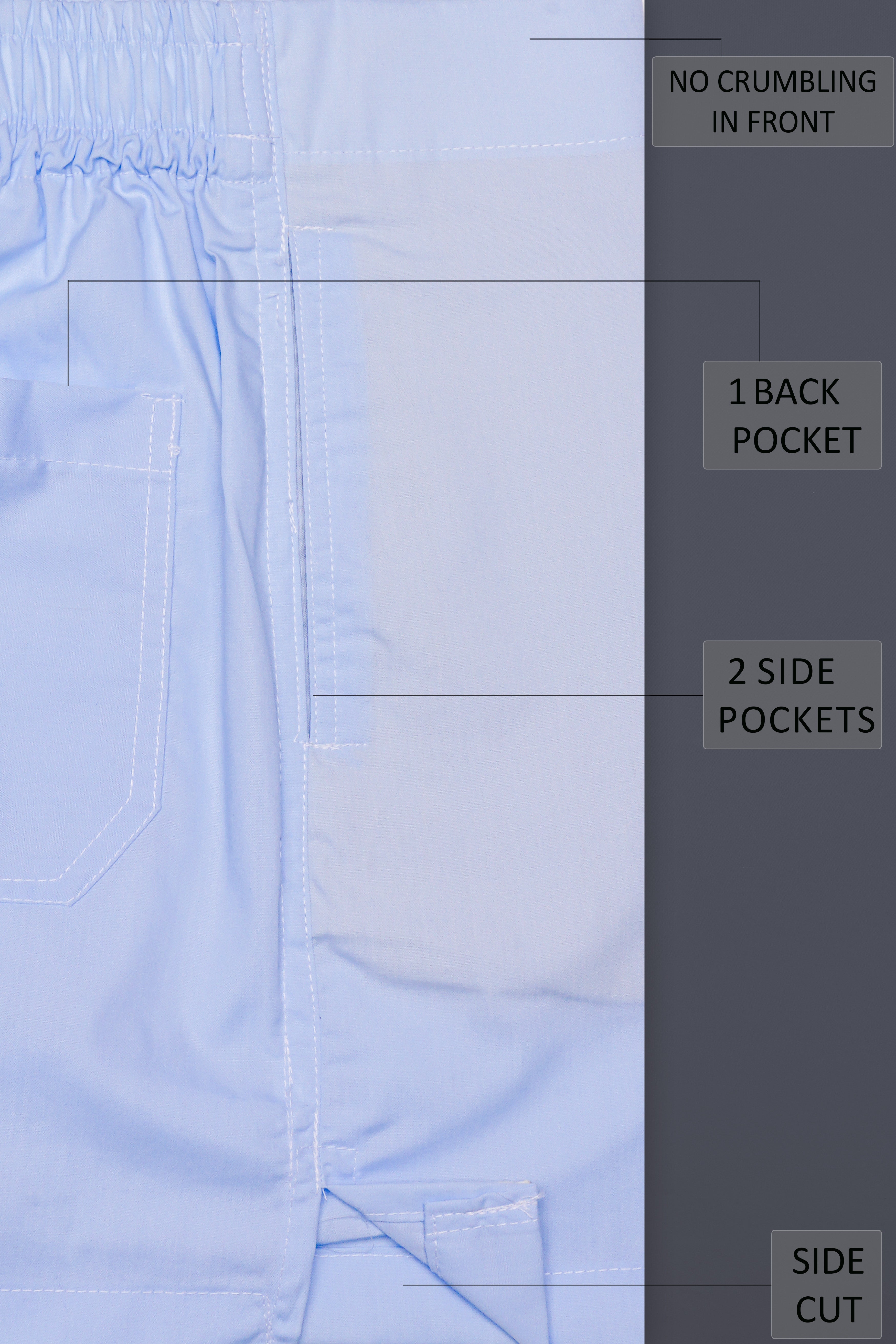 Frosted-Moonraker Blue Solid Poplin Premium Cotton Boxer