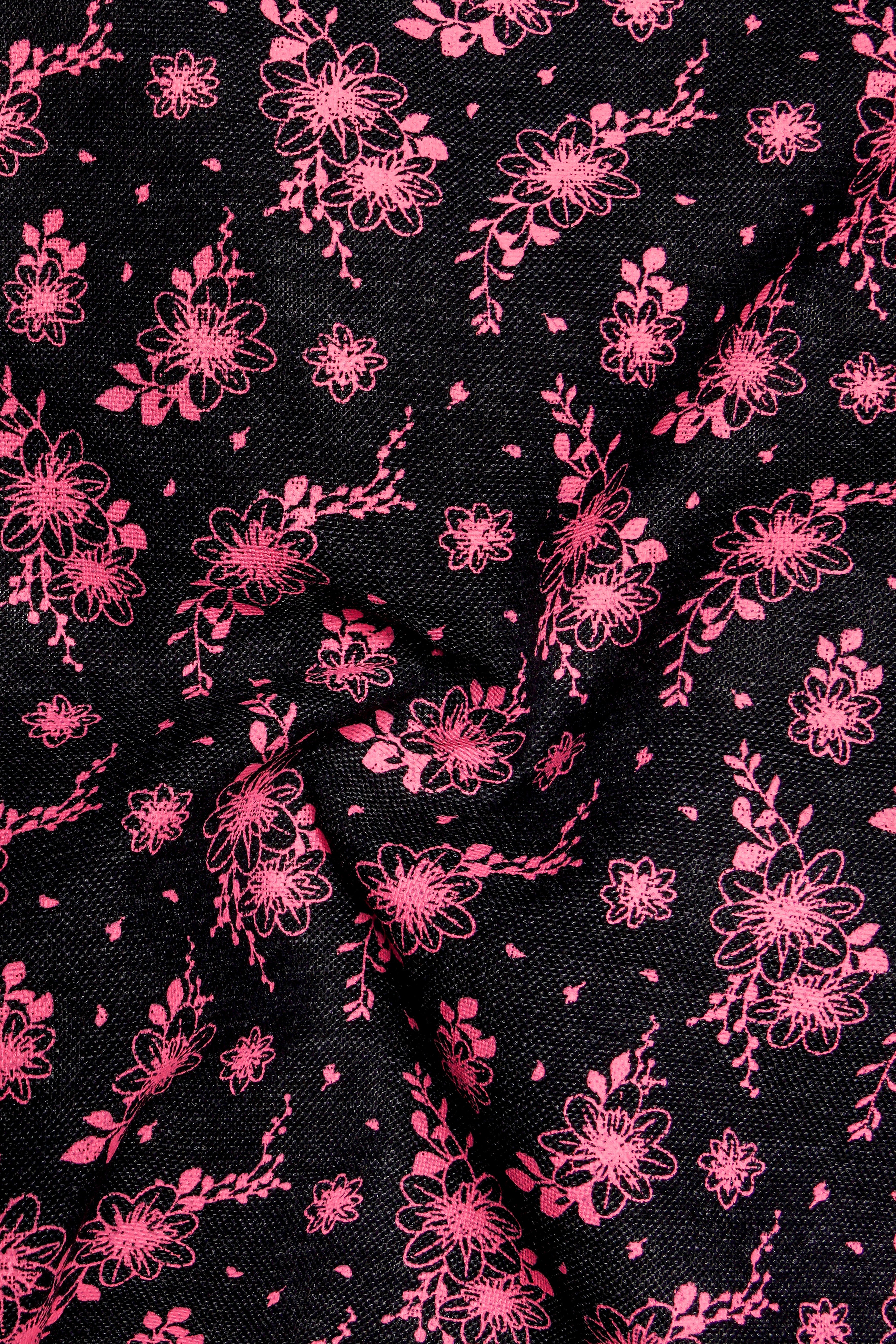 Rosewood-Cadillac Pink And Jade Black Printed Super Soft Luxurious Linen Boxer