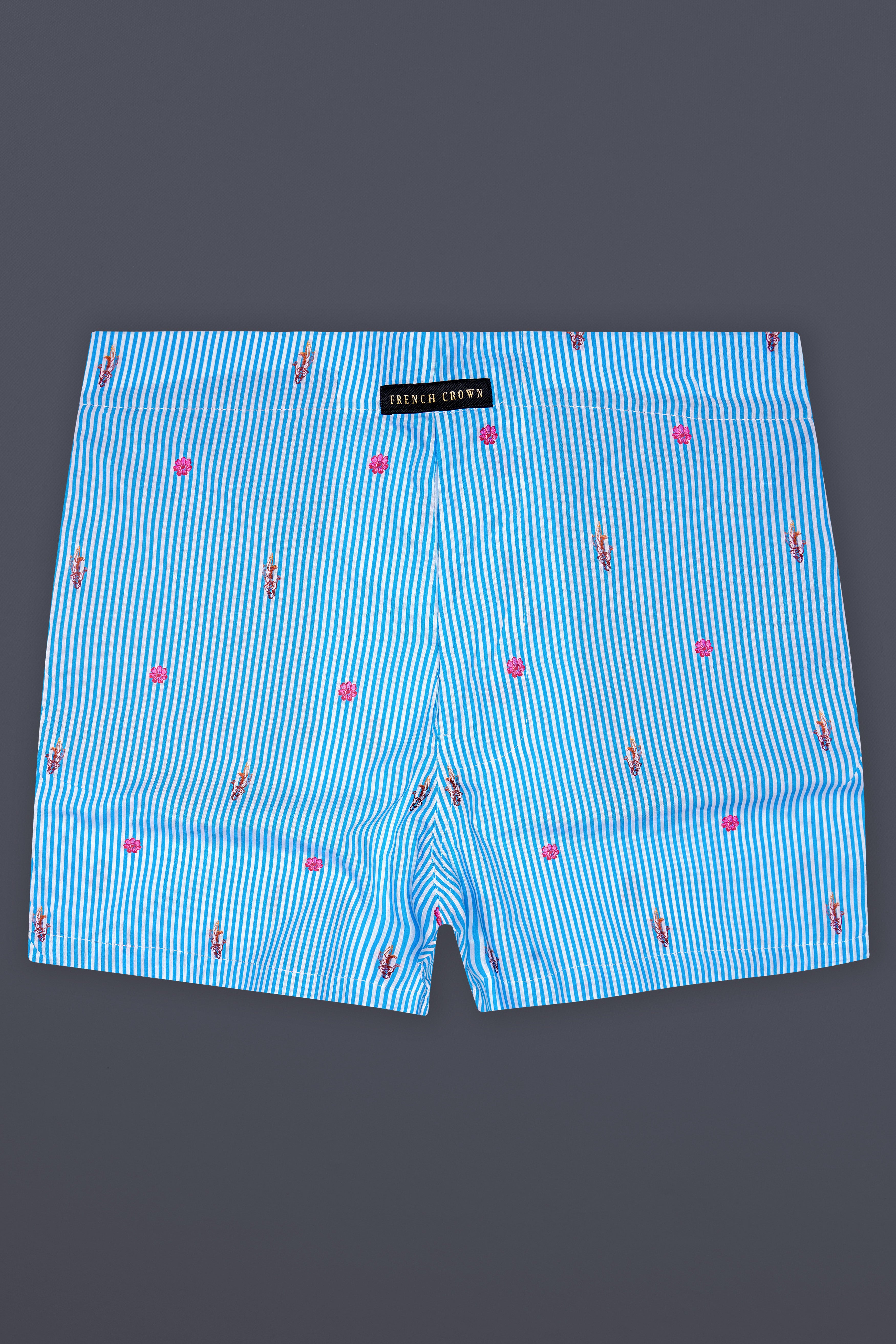 Azure-Picton Blue Striped Super Soft Poplin Premium Cotton Boxer