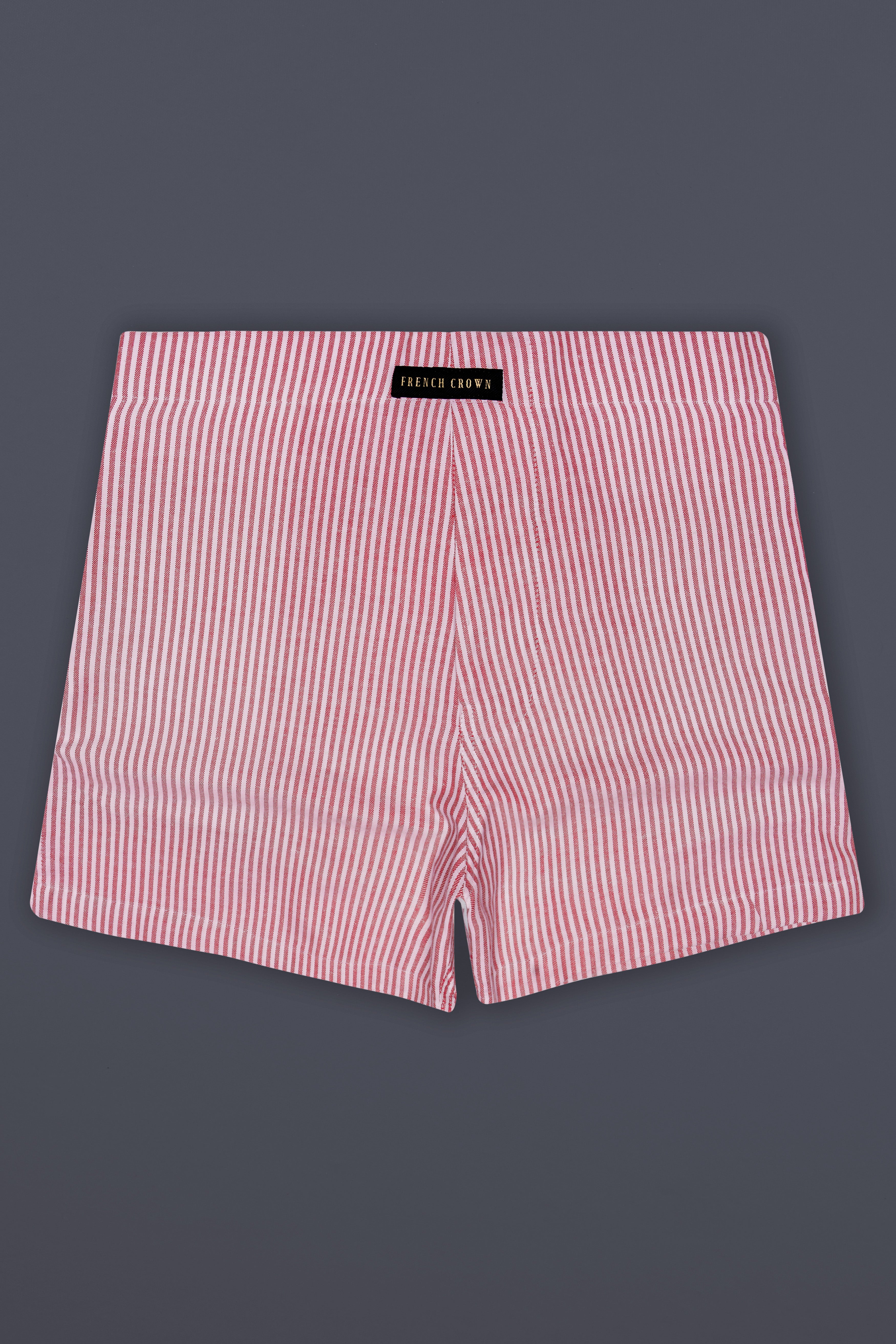 Rose-Petite Orchid Pink And Bright White Striped Oxford Premium Cotton Boxer