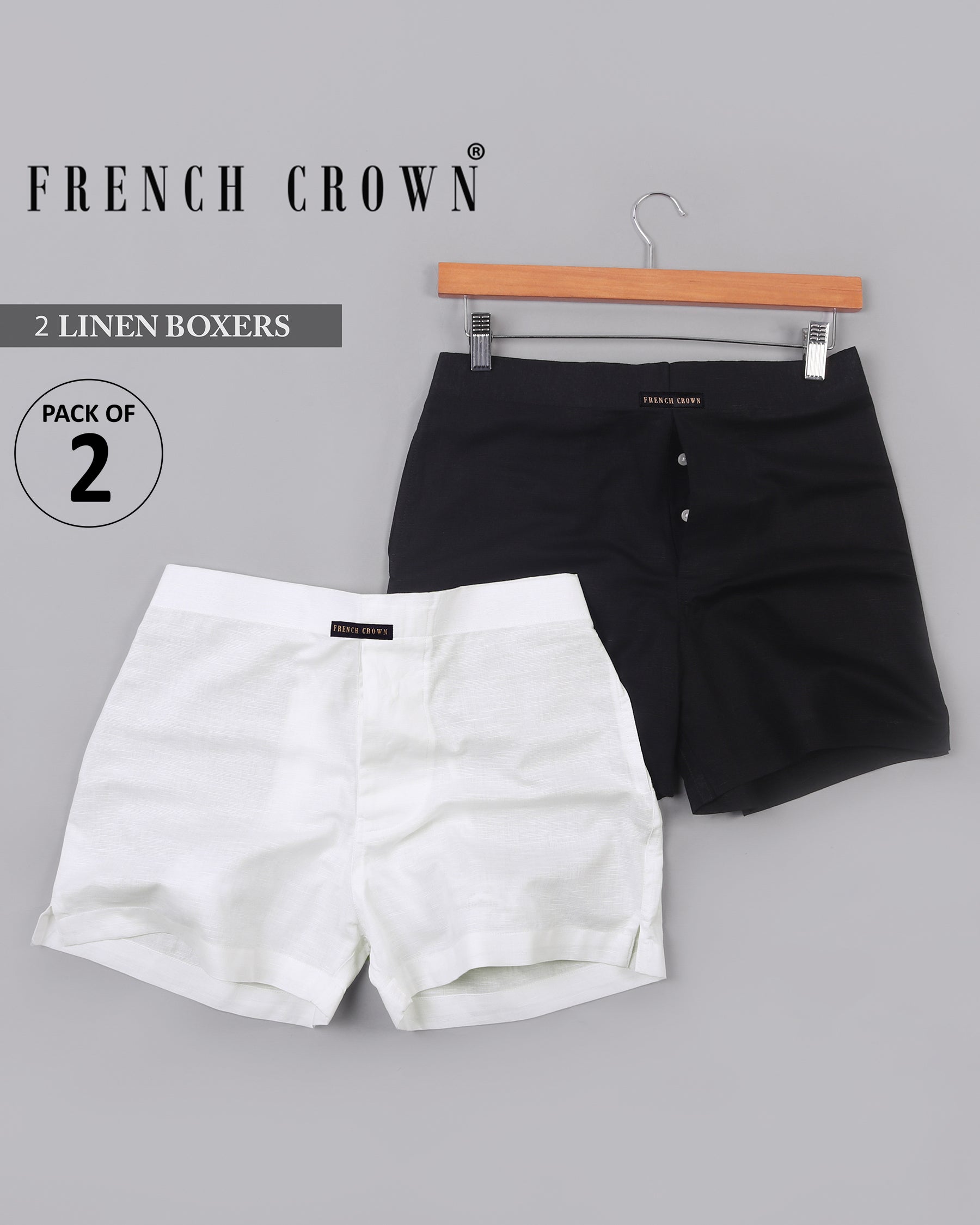 White Premium linen and Black Premium Luxurious Linen Boxers