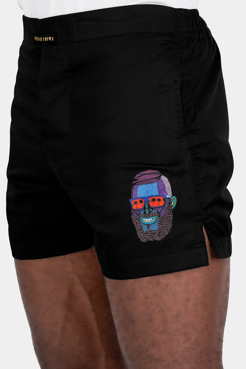 Jade Black Mulga The Artist Printed Subtle Sheen Super Soft Premium Cotton Boxers