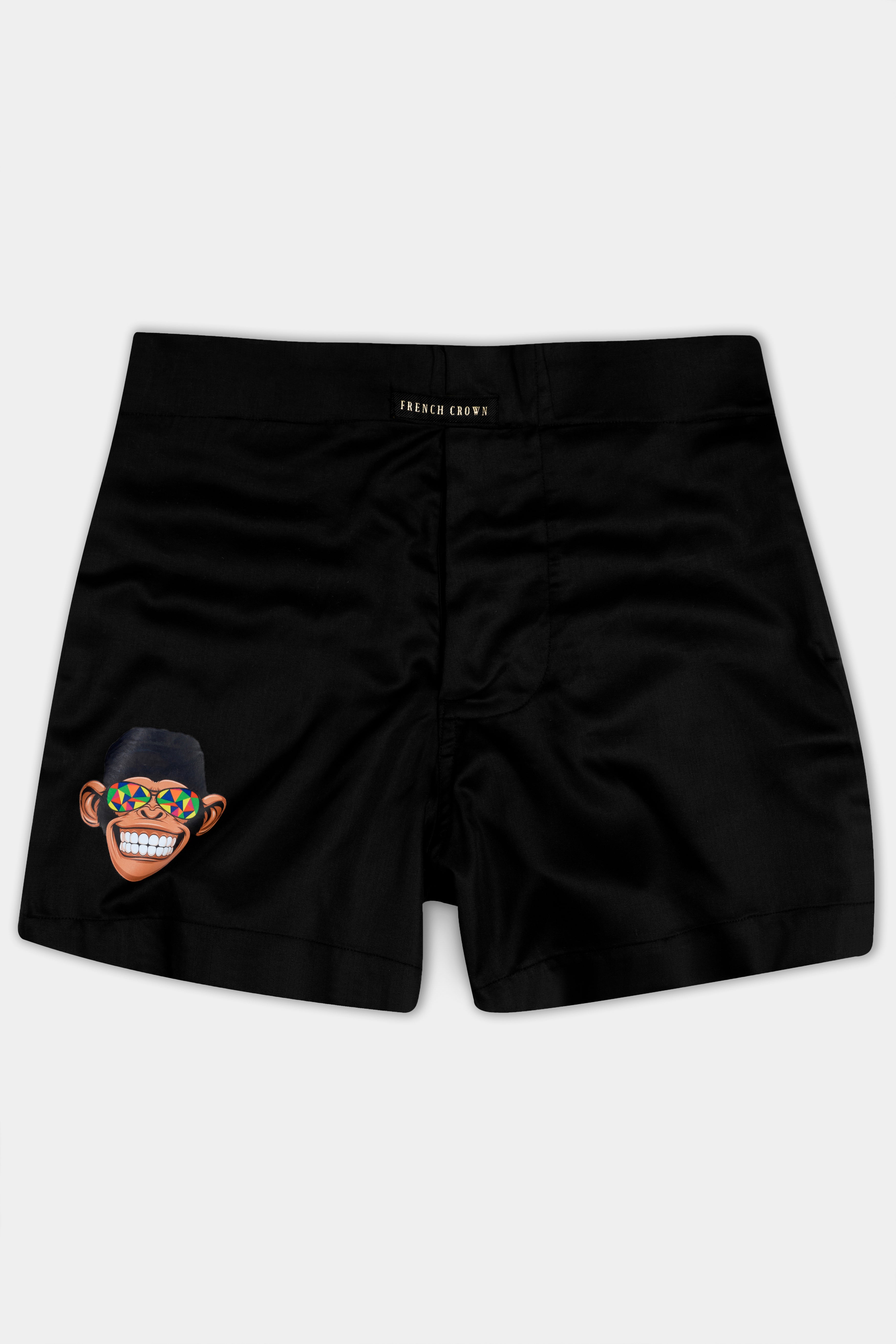 Jade Black Funky Monkey Printed Subtle Sheen Super Soft Premium Cotton Boxers BX470-RPRT96-28, BX470-RPRT96-30, BX470-RPRT96-32, BX470-RPRT96-34, BX470-RPRT96-36, BX470-RPRT96-38, BX470-RPRT96-40, BX470-RPRT96-42, BX470-RPRT96-44